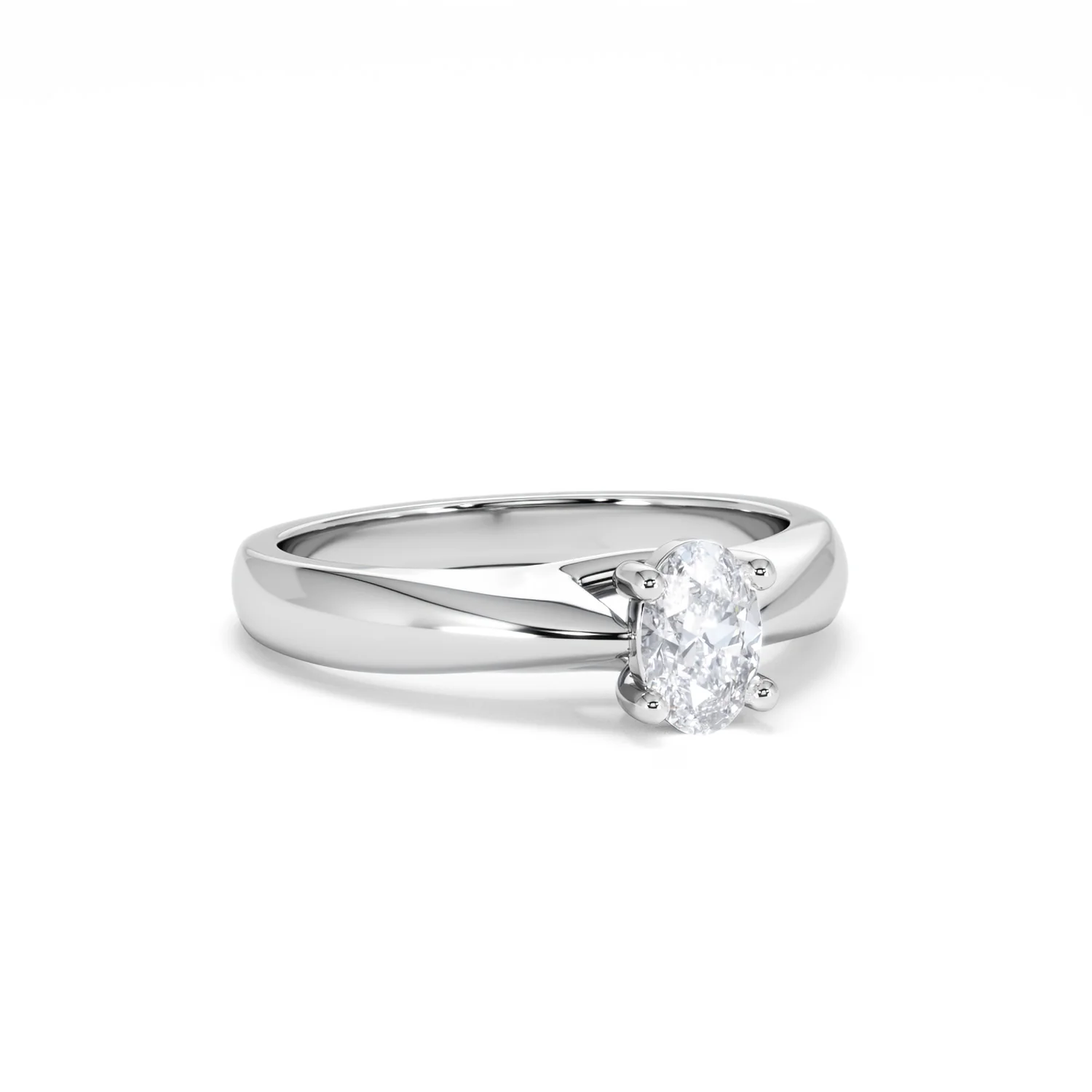Naomi Oval Cut Lab Diamond Engagement Ring 0.50ct H/SI in 9k White Gold - Image 15