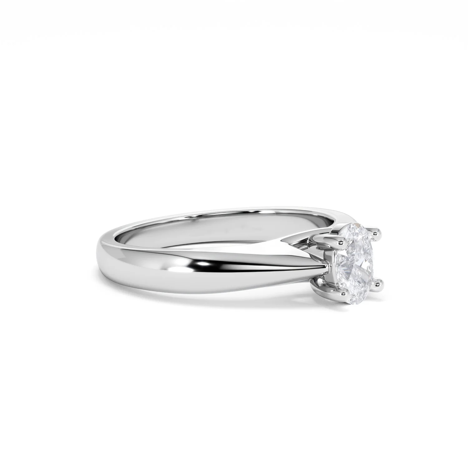 Naomi Oval Cut Lab Diamond Engagement Ring 0.50ct H/SI in 9k White Gold - Image 20