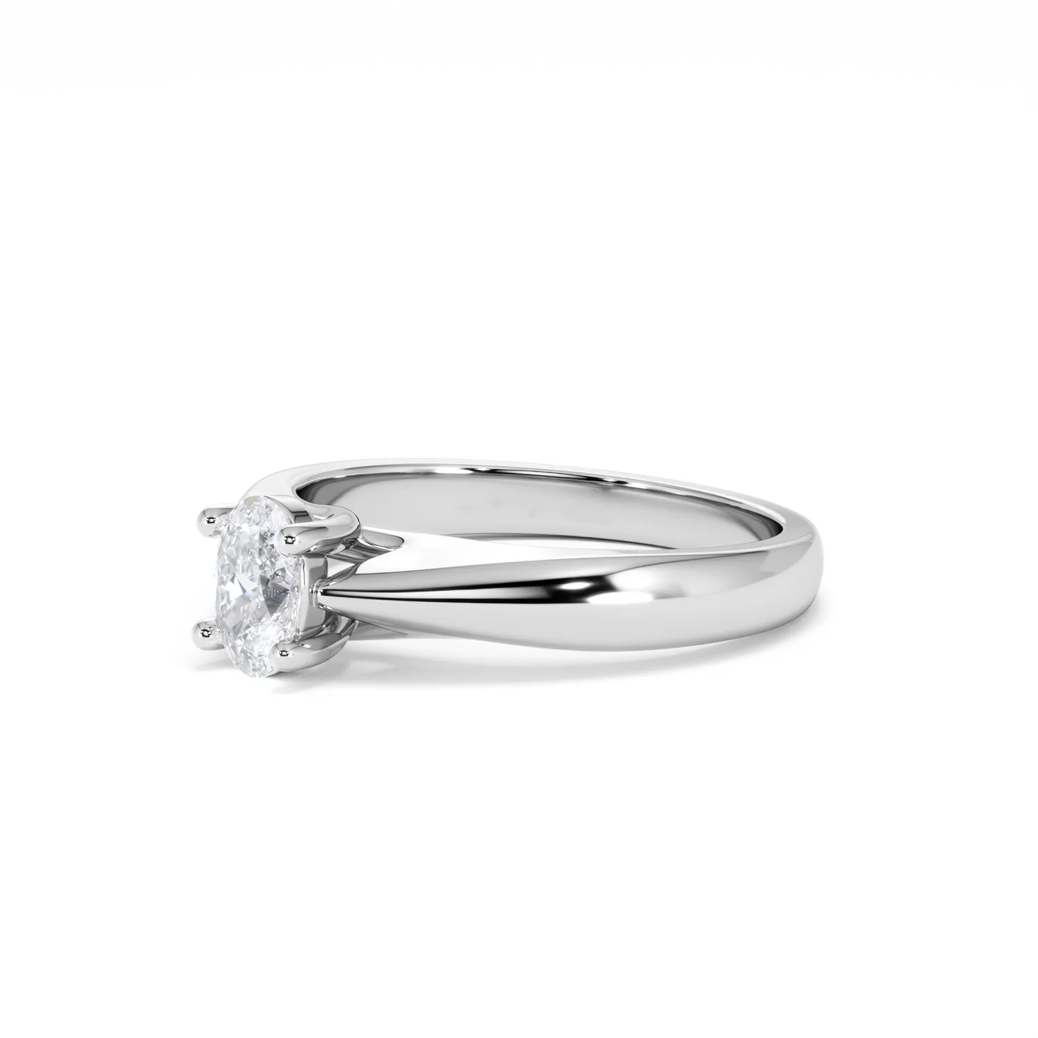 Naomi Oval Cut Lab Diamond Engagement Ring 0.50ct H/SI in 9k White Gold - Image 80