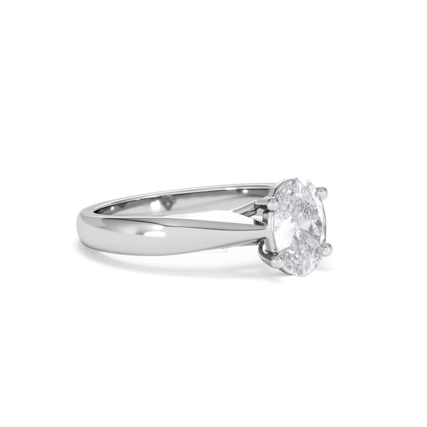 Naomi Oval Cut Lab Diamond Engagement Ring 1.00ct H/SI in 9k White Gold - Image 19