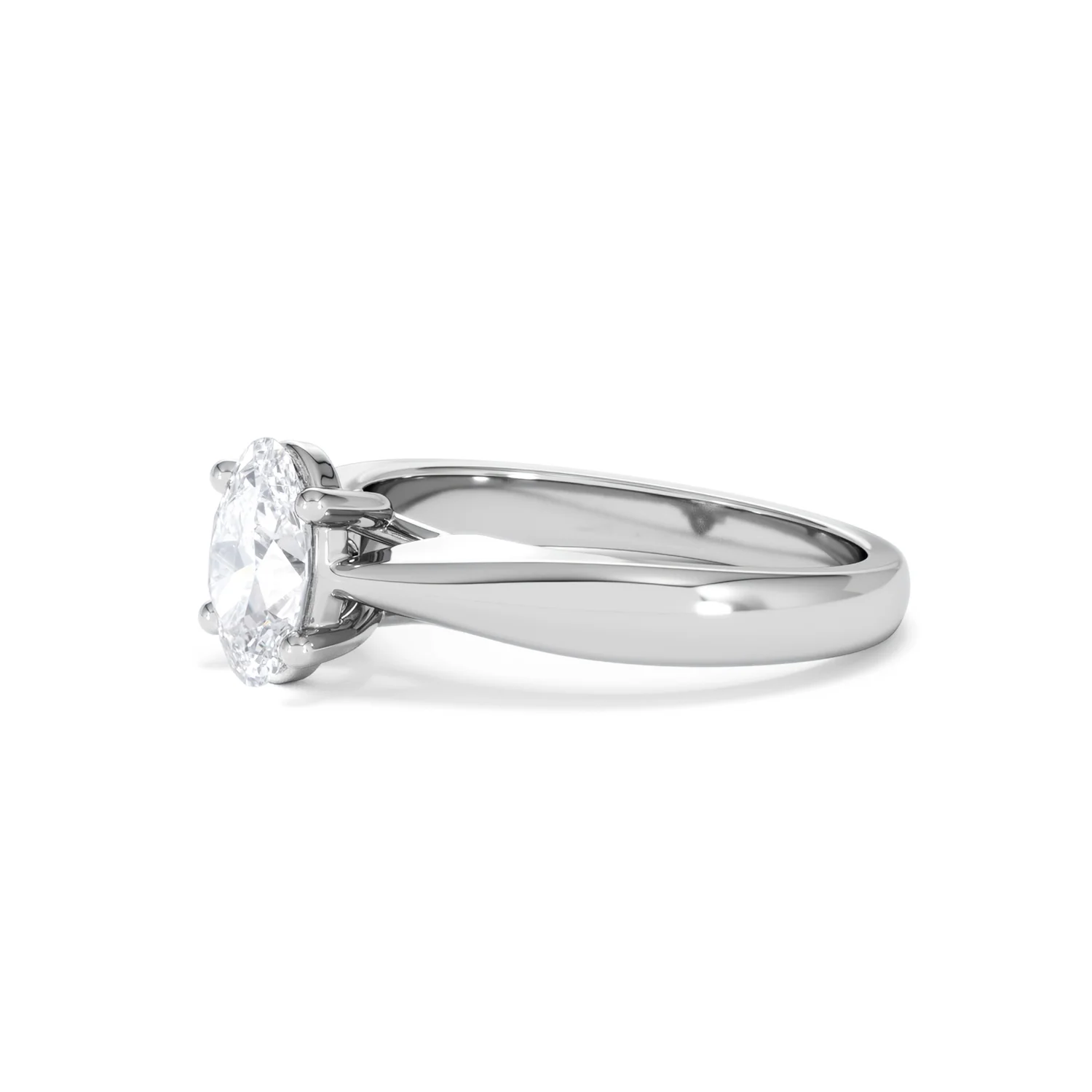 Naomi Oval Cut Lab Diamond Engagement Ring 1.00ct H/SI in 9k White Gold - Image 77