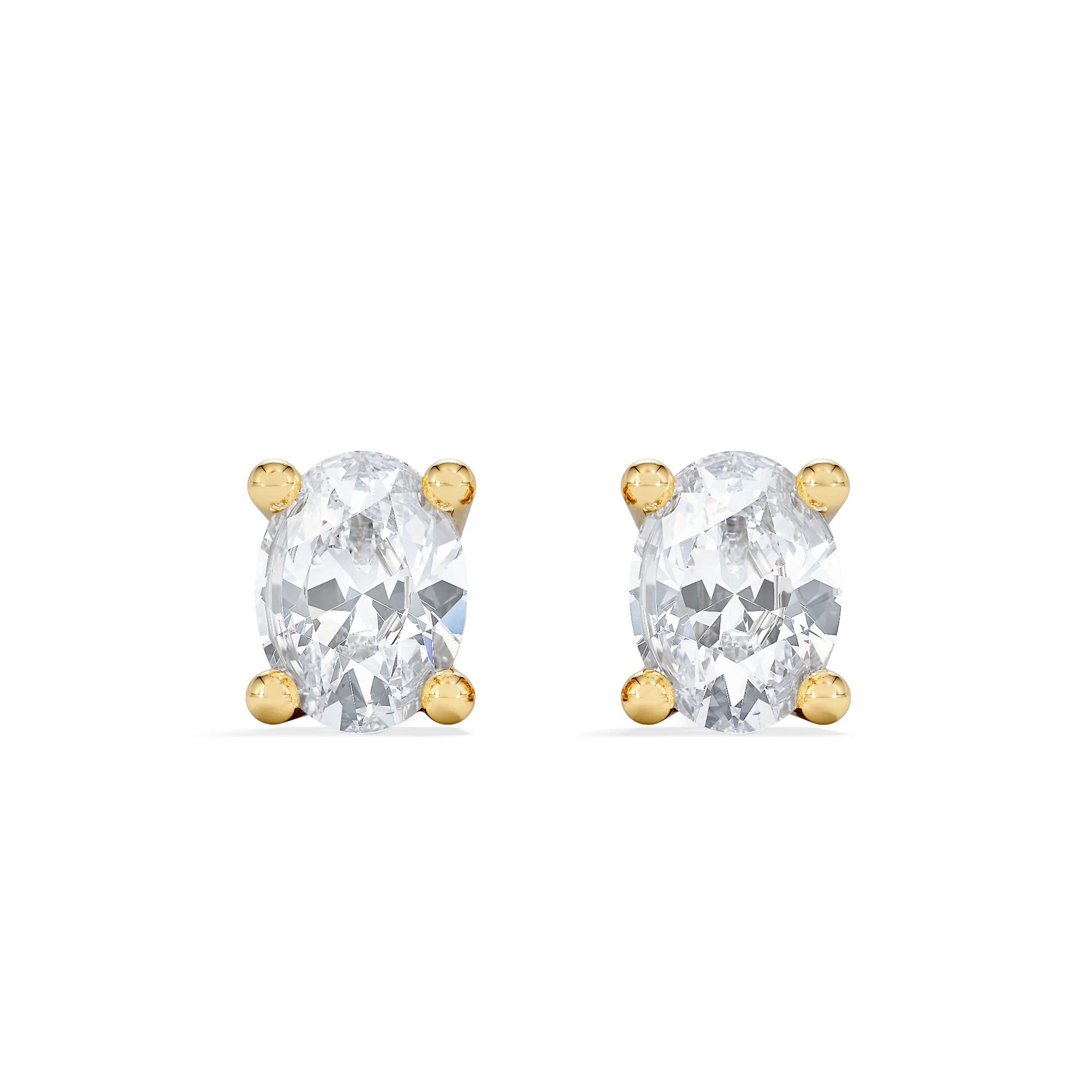 Naomi Oval Cut Lab Diamond Stud Earrings 0.30ct H/SI in 18k Gold Vermeil