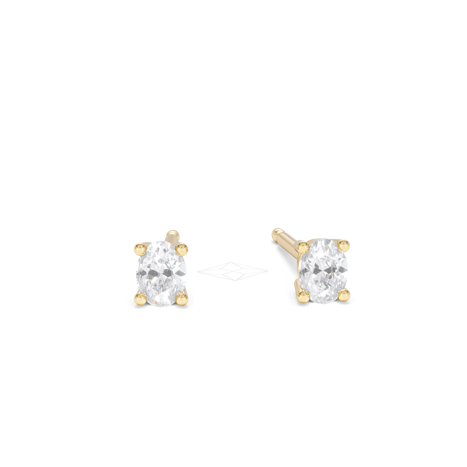 Naomi Oval Cut Lab Diamond Stud Earrings 0.30ct H/SI in 18k Gold Vermeil - Image 13