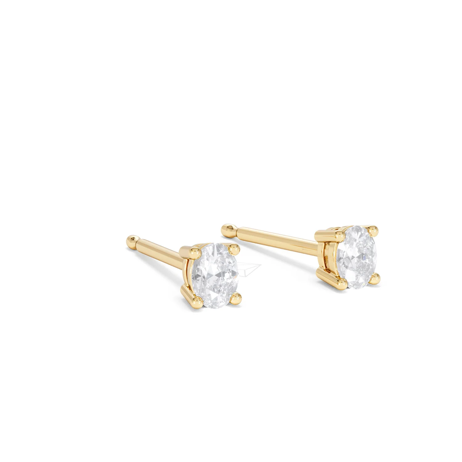 Naomi Oval Cut Lab Diamond Stud Earrings 0.30ct H/SI in 18k Gold Vermeil - Image 18