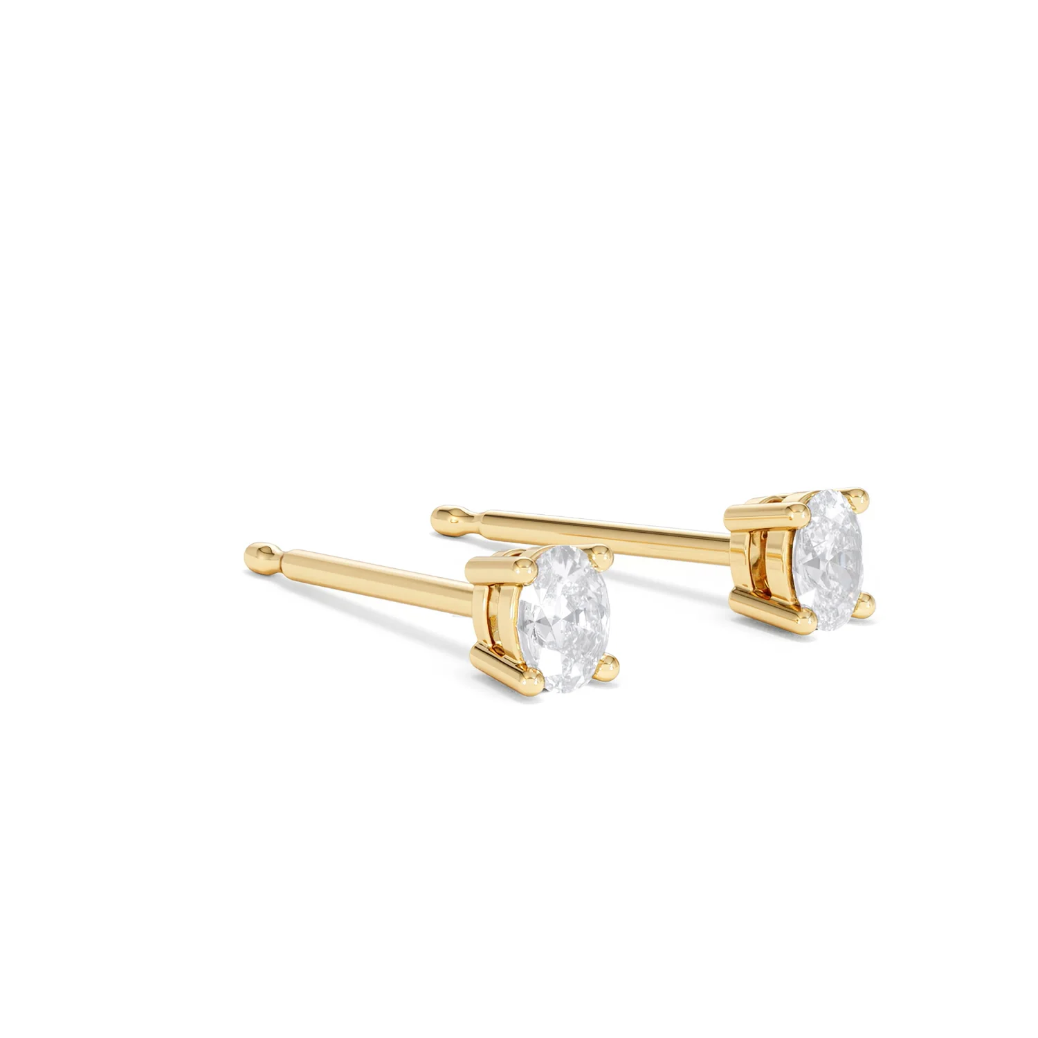 Naomi Oval Cut Lab Diamond Stud Earrings 0.30ct H/SI in 18k Gold Vermeil - Image 21