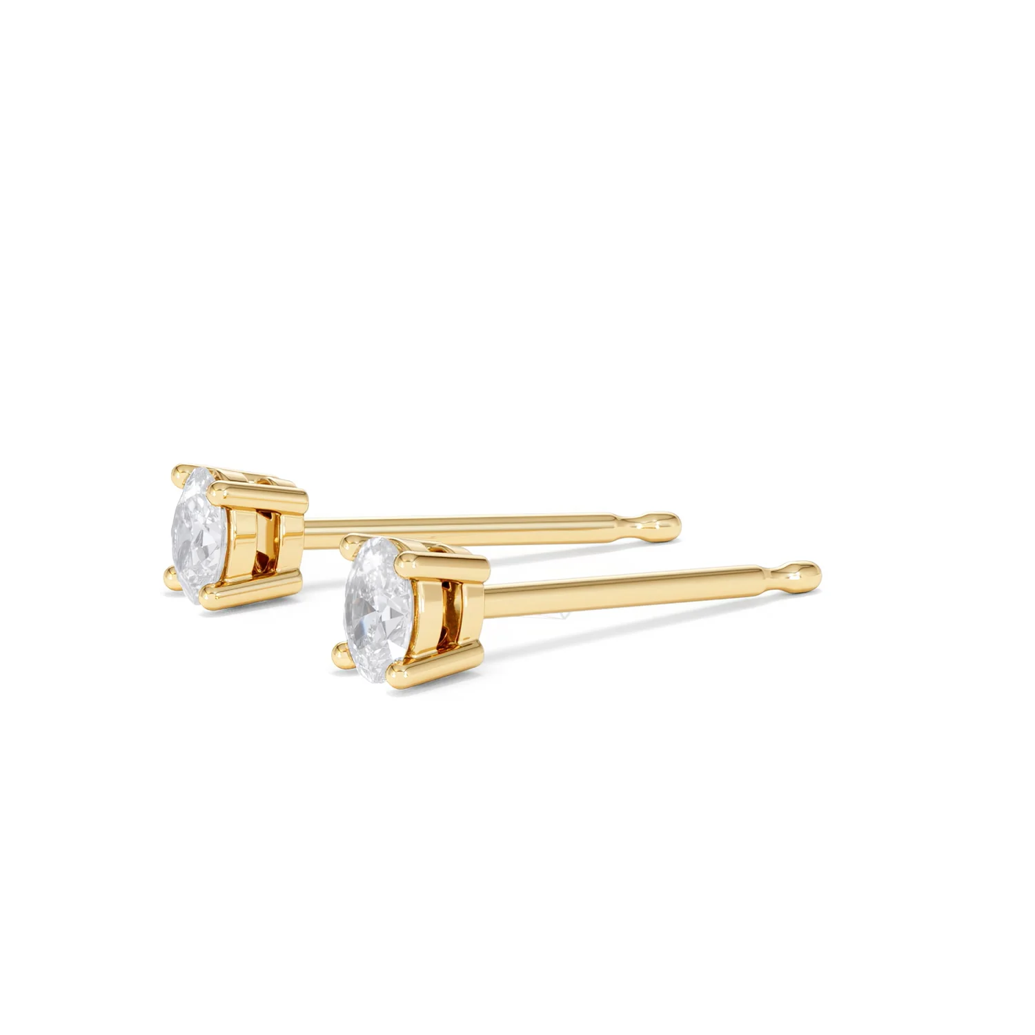 Naomi Oval Cut Lab Diamond Stud Earrings 0.30ct H/SI in 18k Gold Vermeil - Image 79