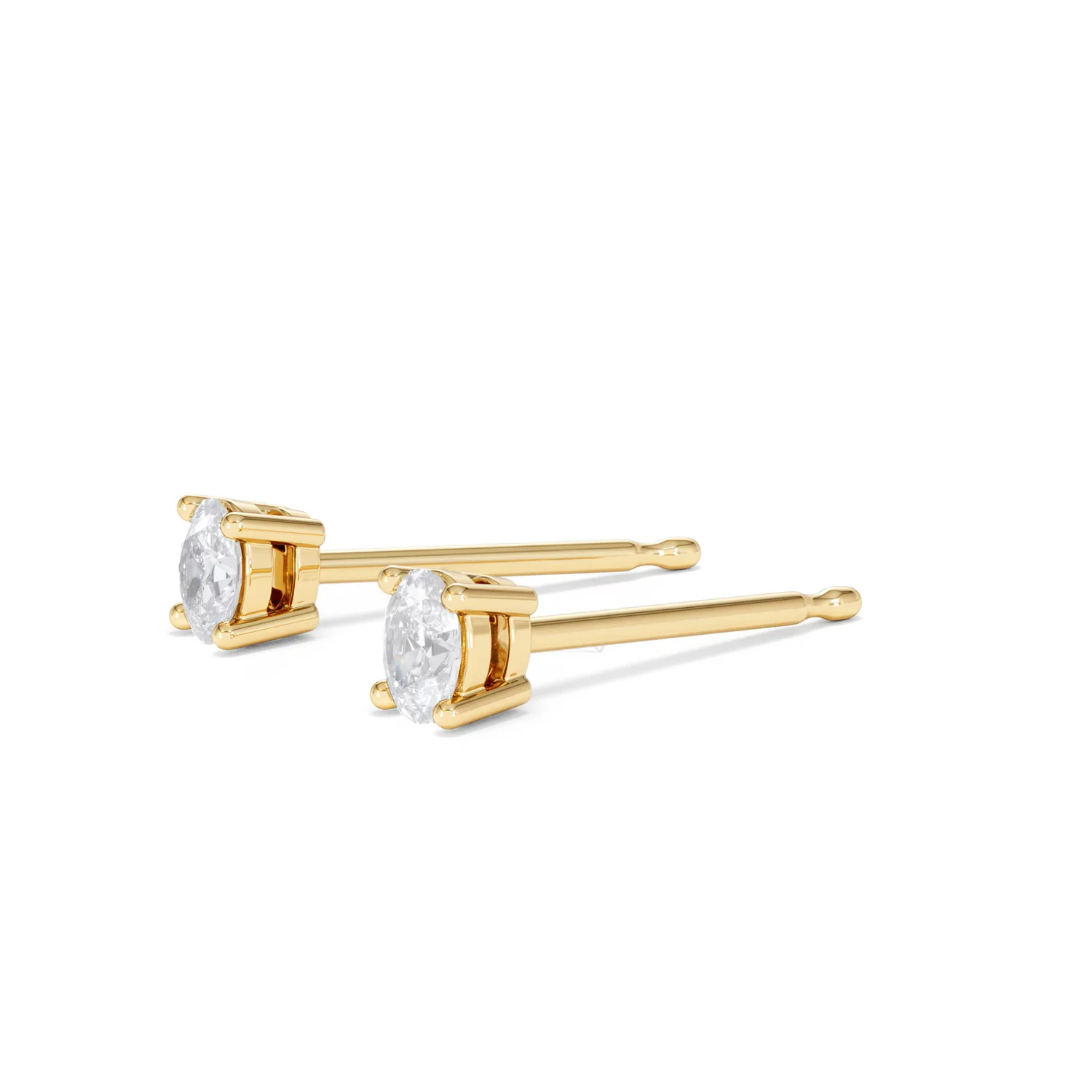 Naomi Oval Cut Lab Diamond Stud Earrings 0.30ct H/SI in 18k Gold Vermeil - Image 80
