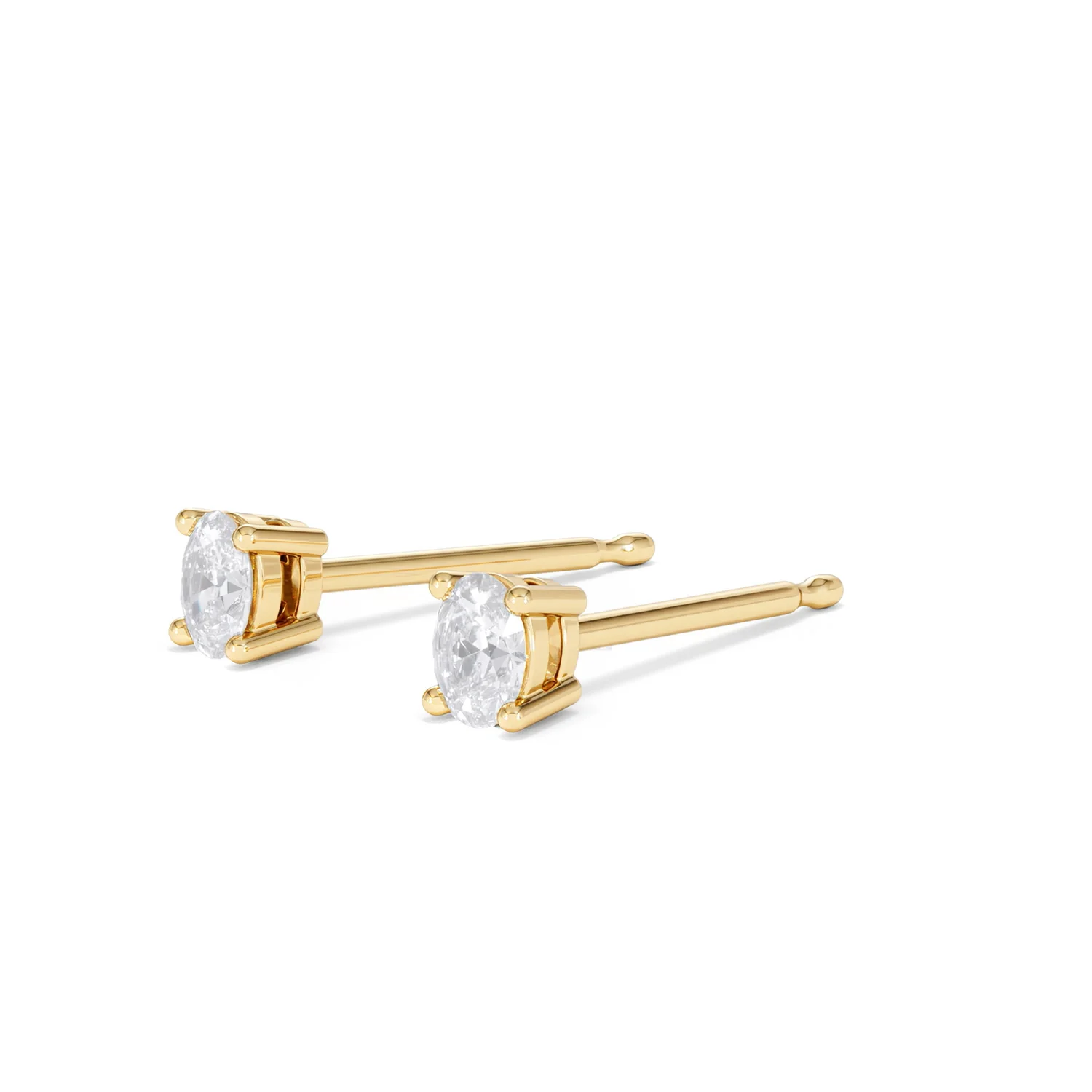 Naomi Oval Cut Lab Diamond Stud Earrings 0.30ct H/SI in 18k Gold Vermeil - Image 82