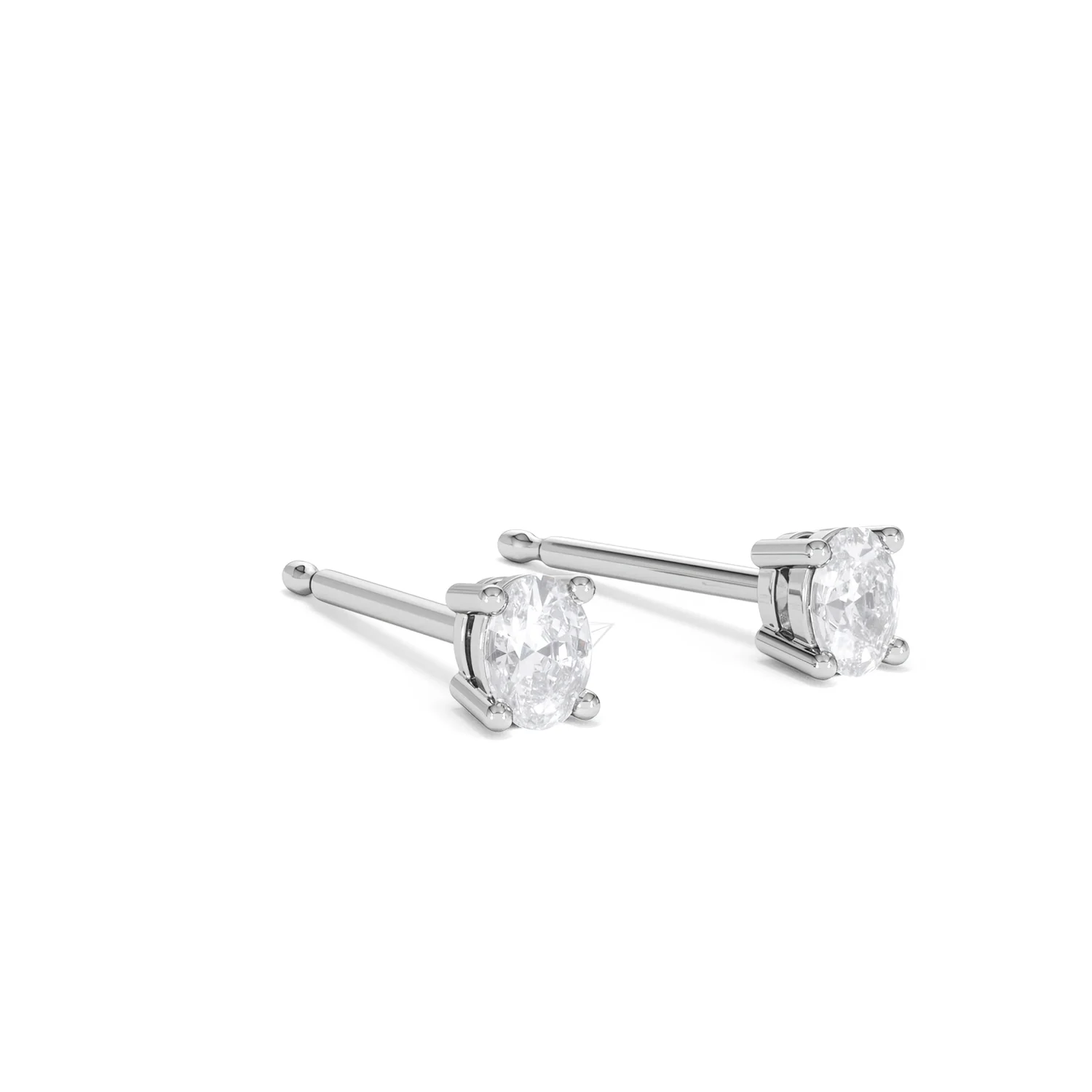 Naomi Oval Cut Lab Diamond Stud Earrings 0.30ct H/SI in 925 Silver - Image 17