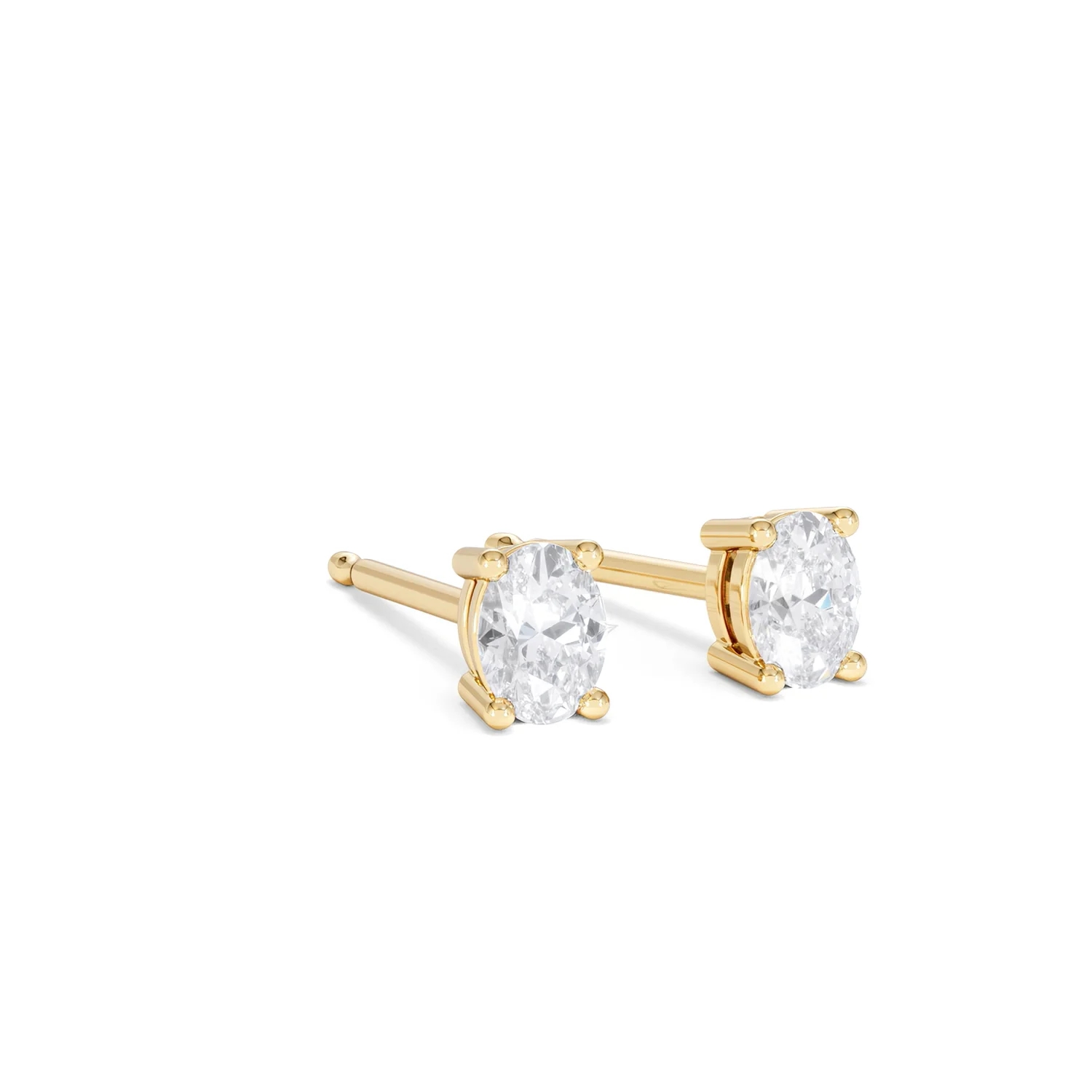 Naomi Oval Cut Lab Diamond Stud Earrings 0.50ct H/SI in 9K Gold - Image 17