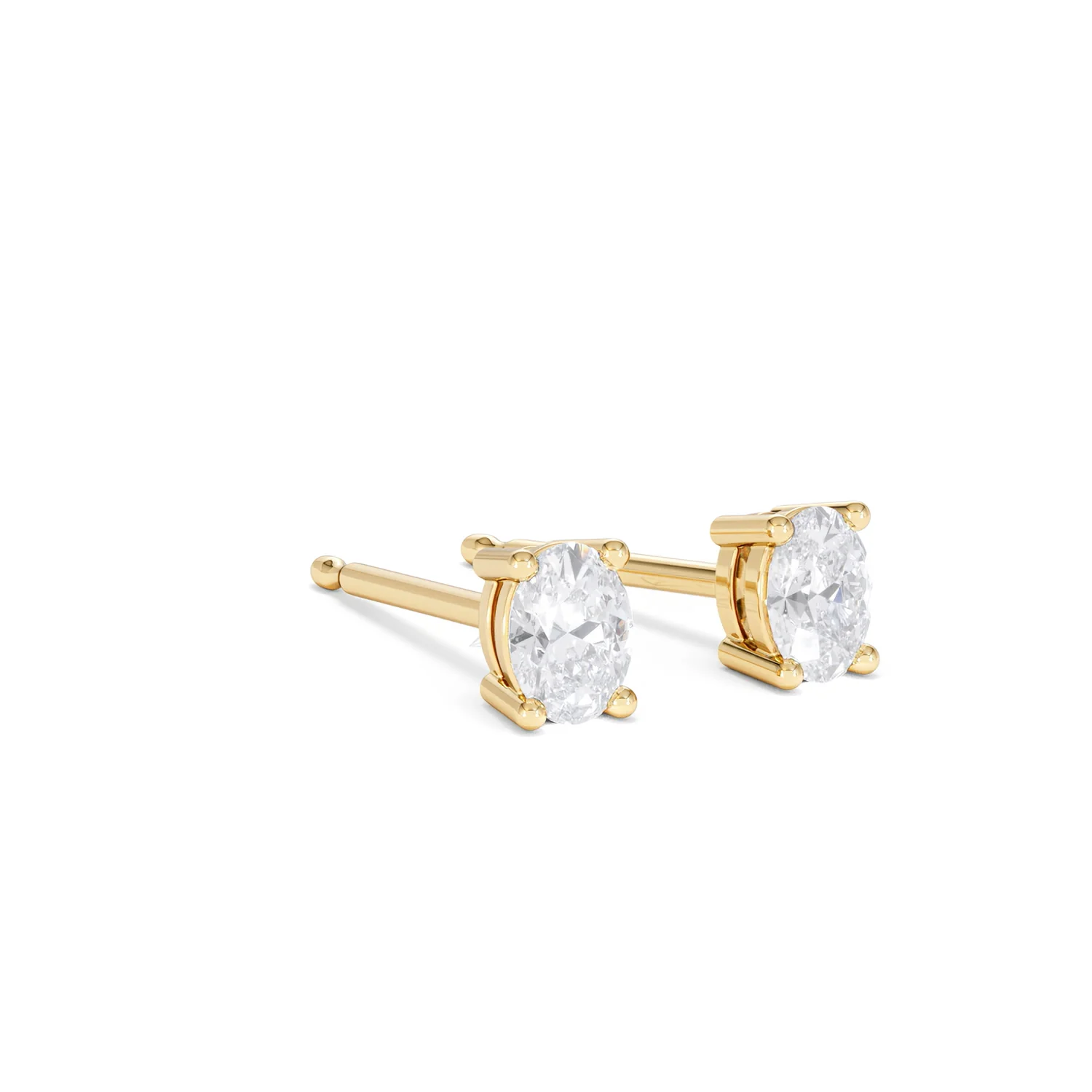 Naomi Oval Cut Lab Diamond Stud Earrings 0.50ct H/SI in 9K Gold - Image 18