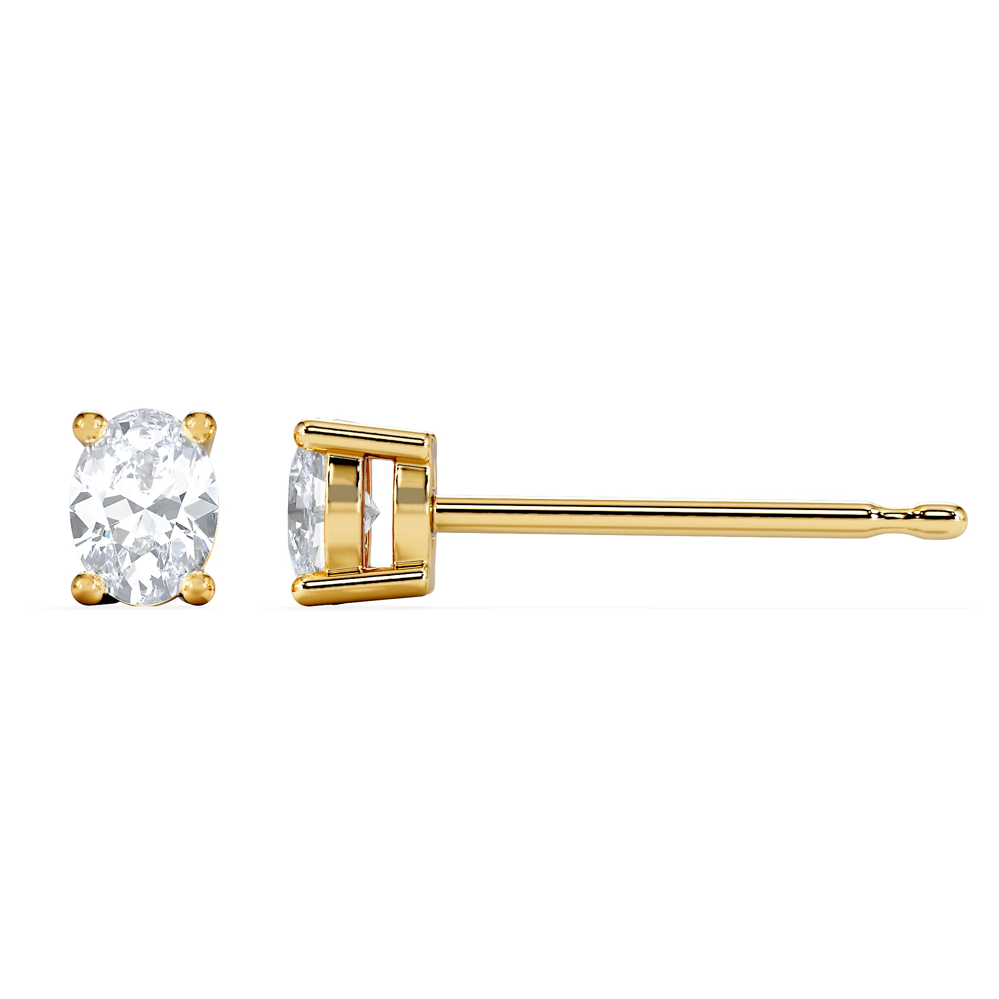 Naomi Oval Cut Lab Diamond Stud Earrings 0.50ct H/SI in 9K Gold - Image 5
