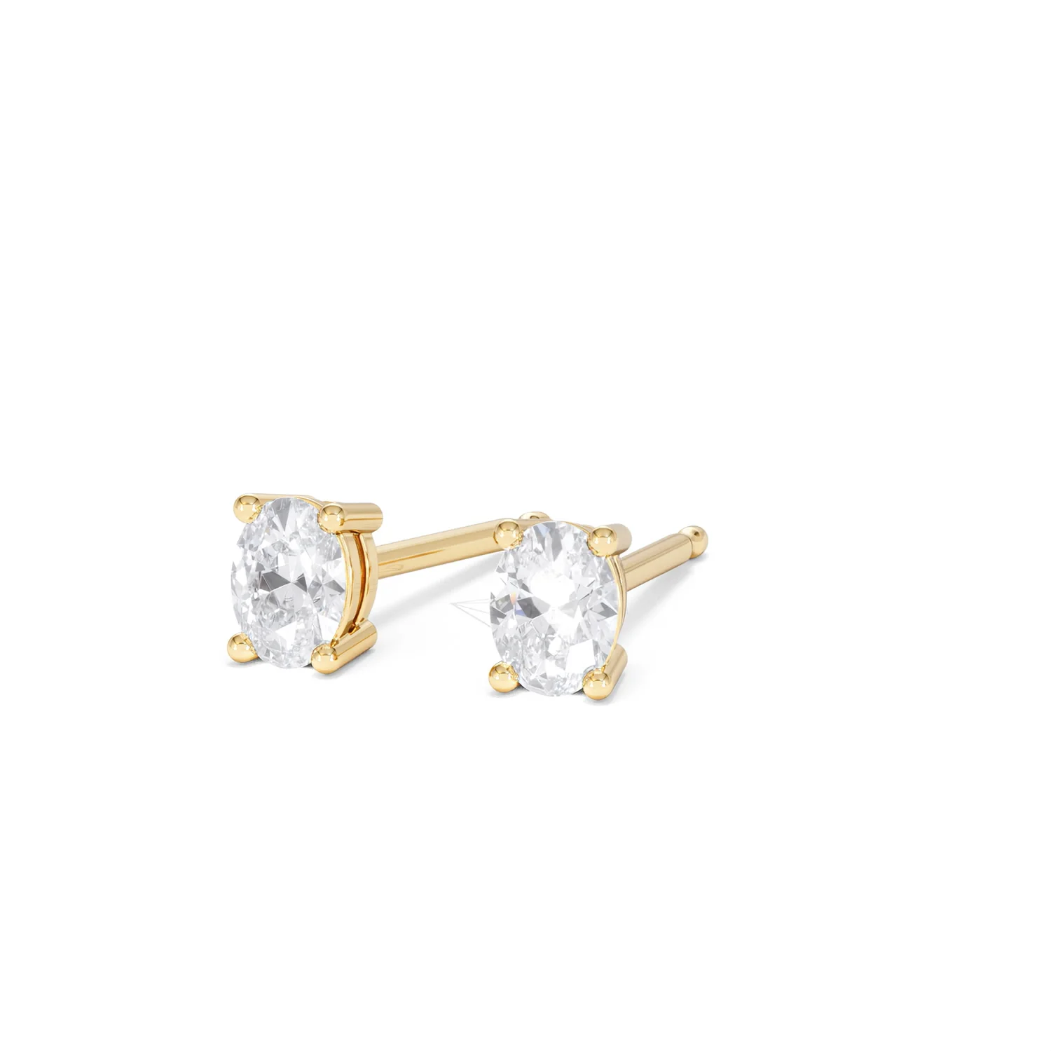 Naomi Oval Cut Lab Diamond Stud Earrings 0.50ct H/SI in 9K Gold - Image 86