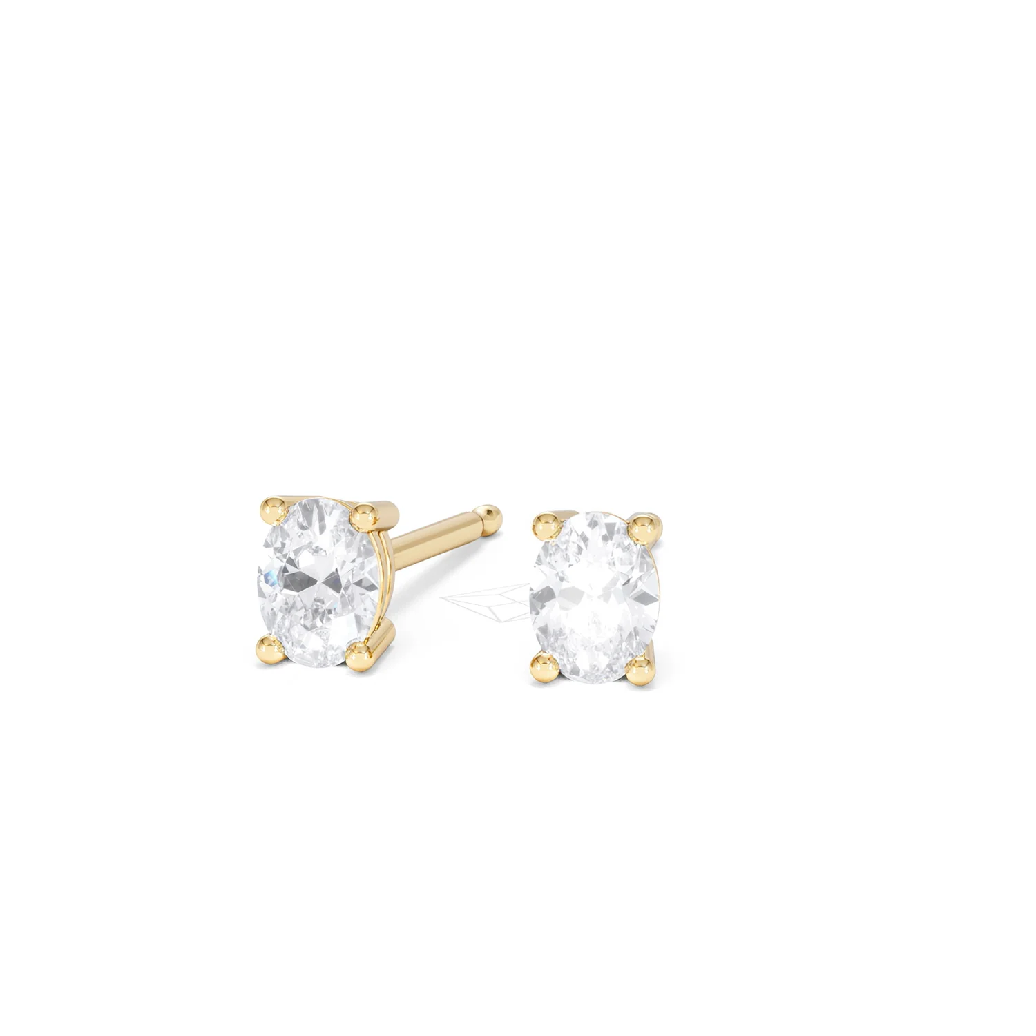 Naomi Oval Cut Lab Diamond Stud Earrings 0.50ct H/SI in 9K Gold - Image 88