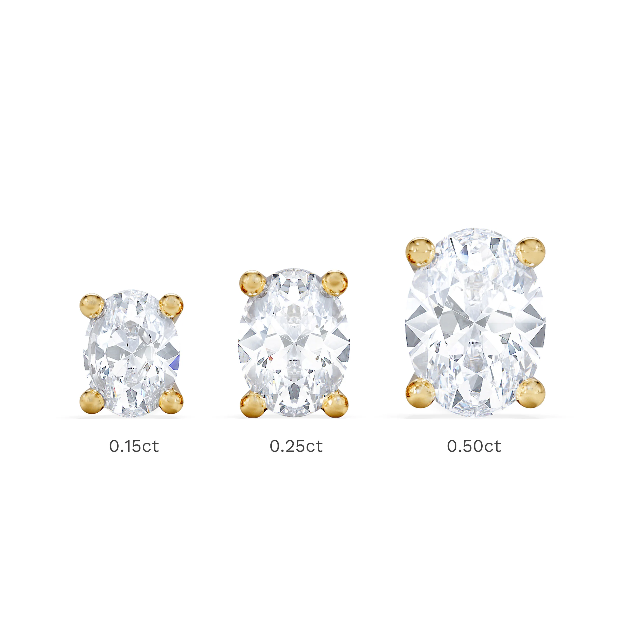 Naomi Oval Cut Lab Diamond Stud Earrings 0.50ct H/SI in 9K Gold - Image 9