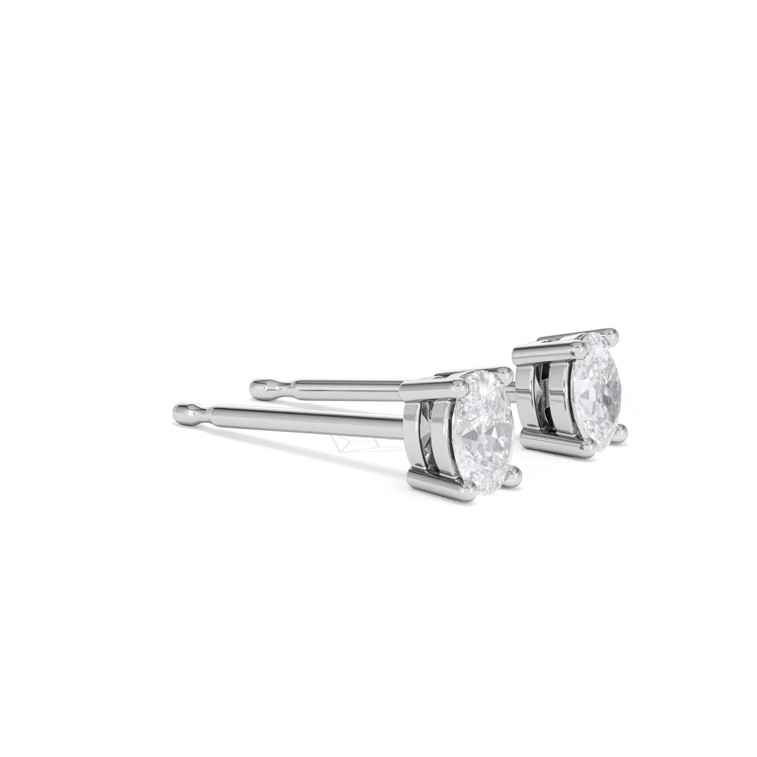 Naomi Oval Cut Lab Diamond Stud Earrings 0.50ct H/SI in 9K White Gold - Image 22