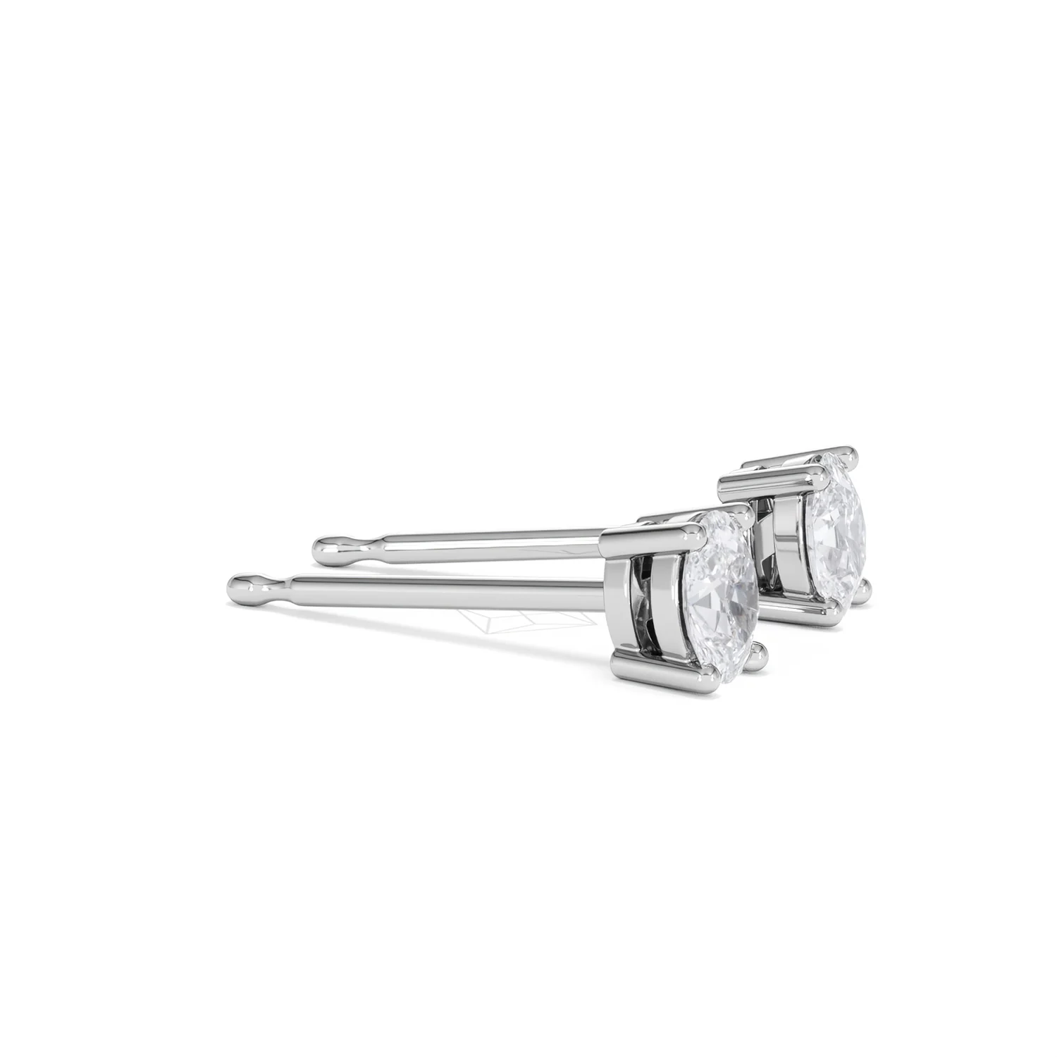 Naomi Oval Cut Lab Diamond Stud Earrings 0.50ct H/SI in 9K White Gold - Image 24