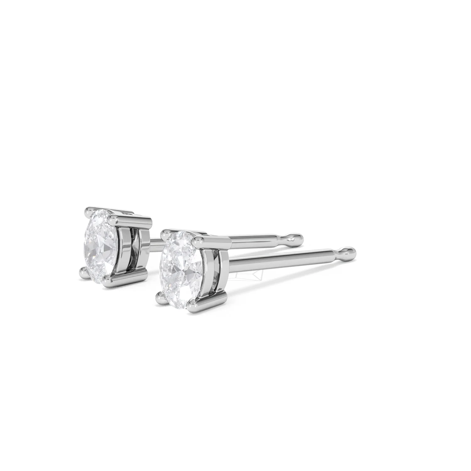 Naomi Oval Cut Lab Diamond Stud Earrings 0.50ct H/SI in 9K White Gold - Image 79