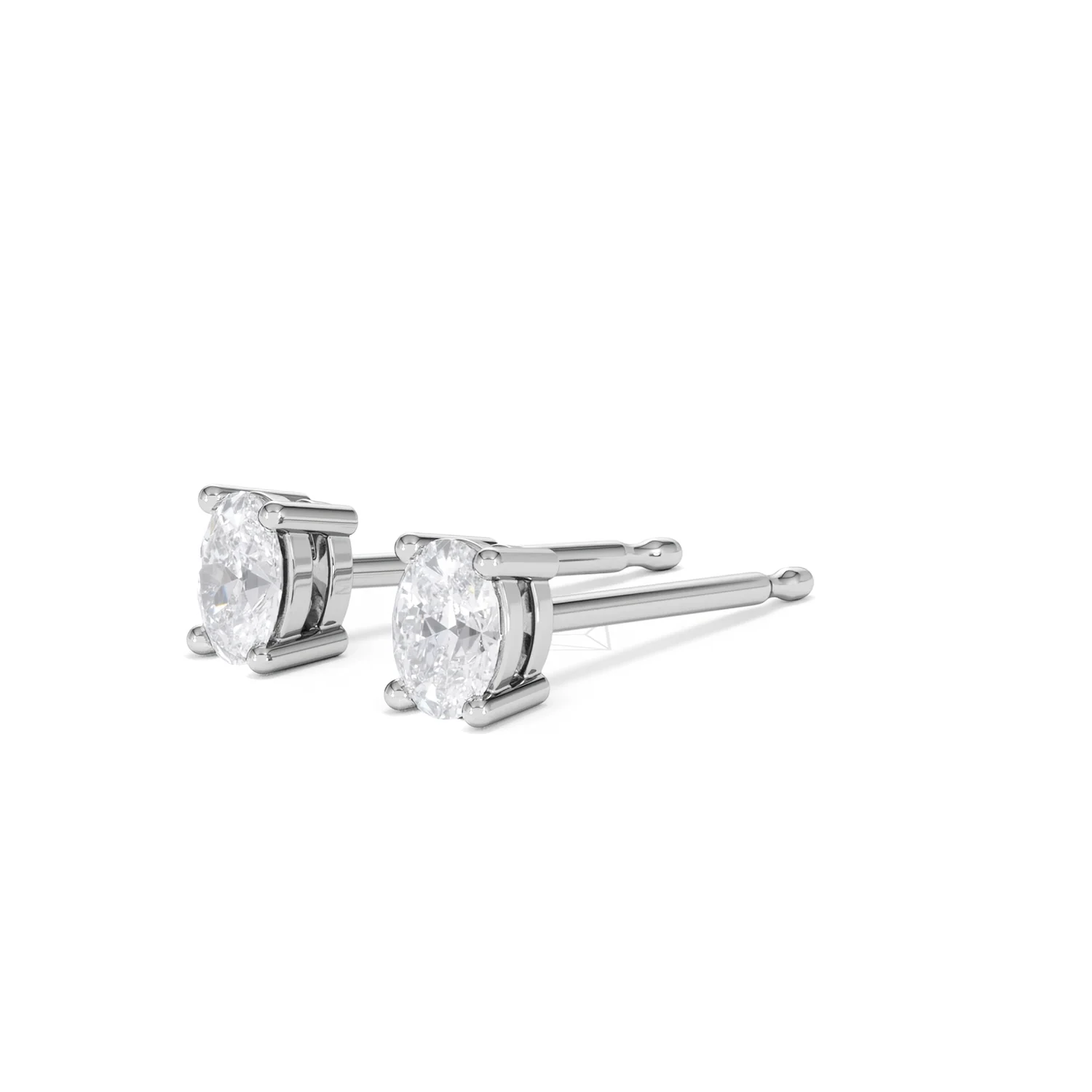Naomi Oval Cut Lab Diamond Stud Earrings 0.50ct H/SI in 9K White Gold - Image 80