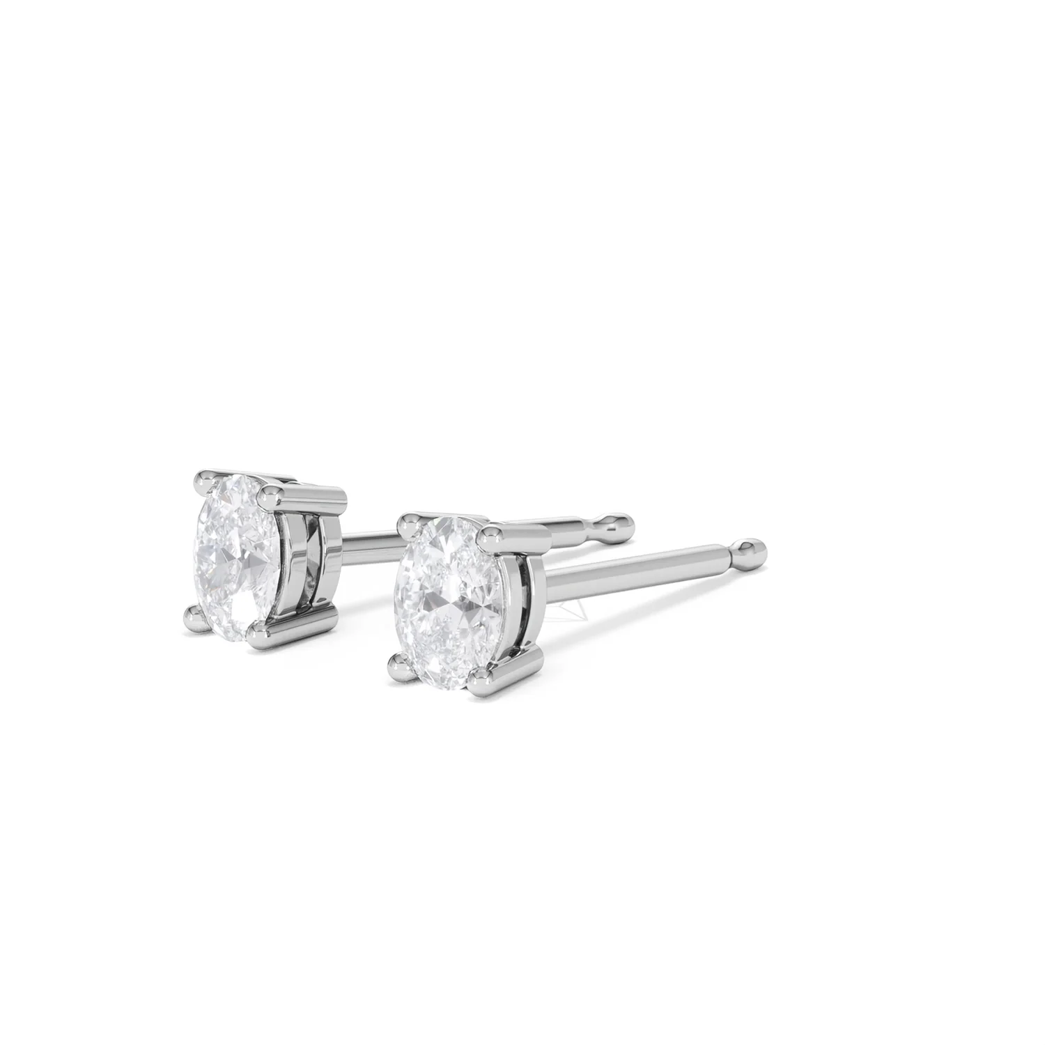 Naomi Oval Cut Lab Diamond Stud Earrings 0.50ct H/SI in 9K White Gold - Image 81