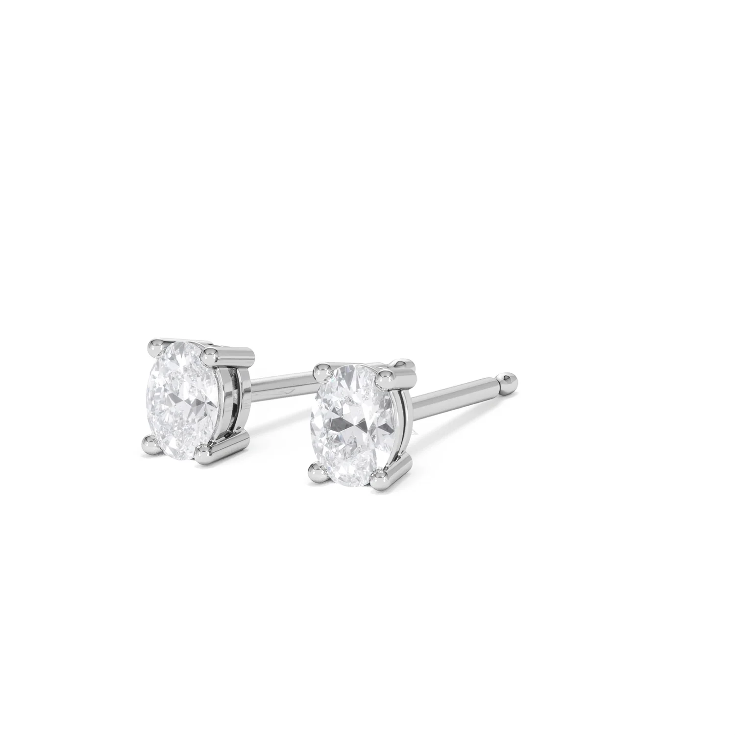Naomi Oval Cut Lab Diamond Stud Earrings 0.50ct H/SI in 9K White Gold - Image 83