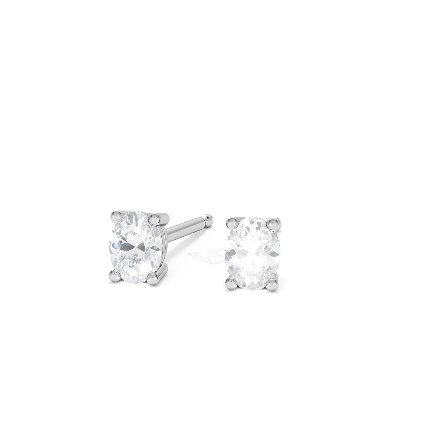 Naomi Oval Cut Lab Diamond Stud Earrings 0.50ct H/SI in 9K White Gold - Image 87