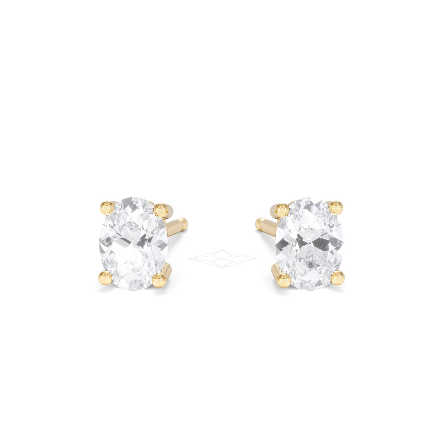 Naomi Oval Cut Lab Diamond Stud Earrings 1.00ct H/SI in 9K Gold - Image 10