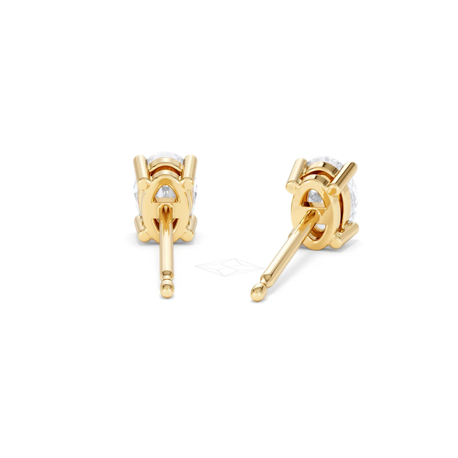 Naomi Oval Cut Lab Diamond Stud Earrings 1.00ct H/SI in 9K Gold - Image 48