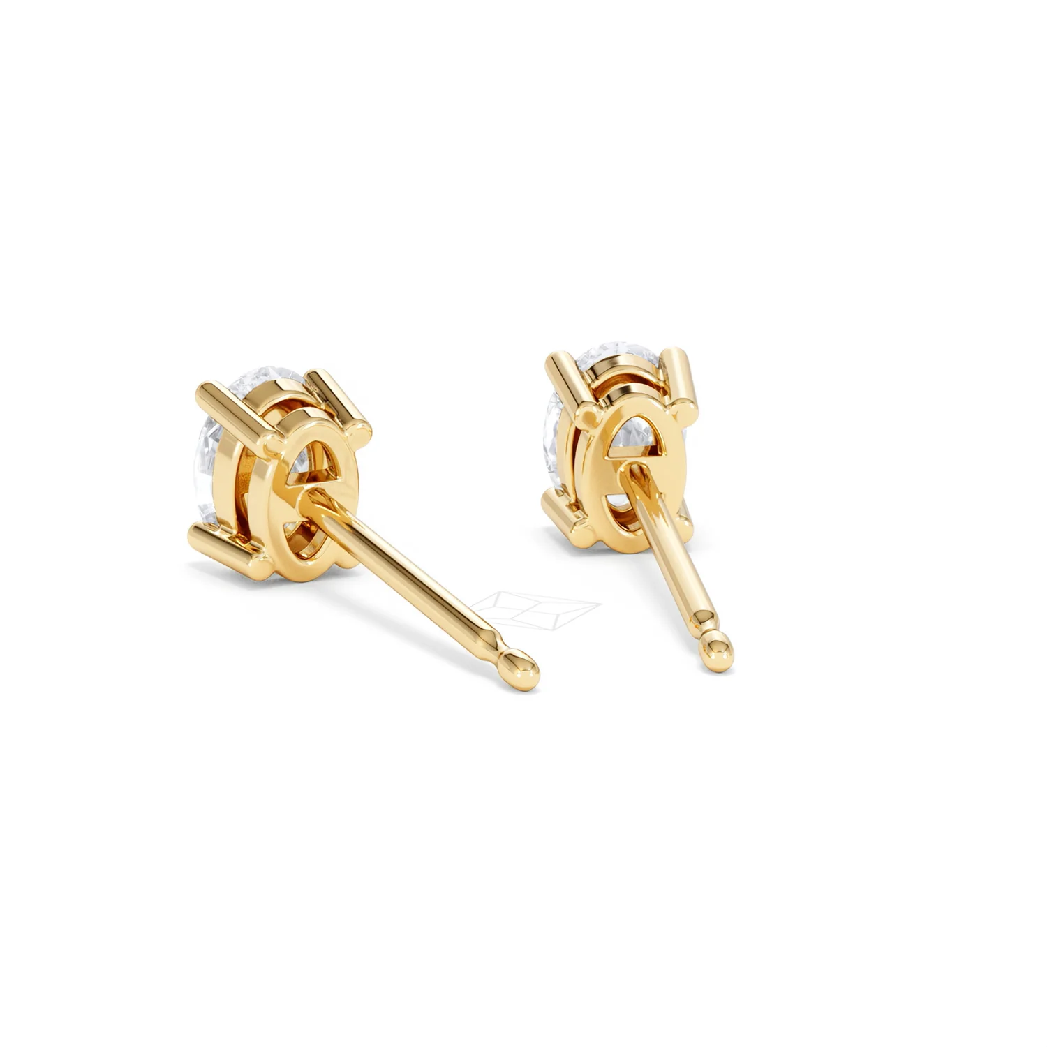 Naomi Oval Cut Lab Diamond Stud Earrings 1.00ct H/SI in 9K Gold - Image 54