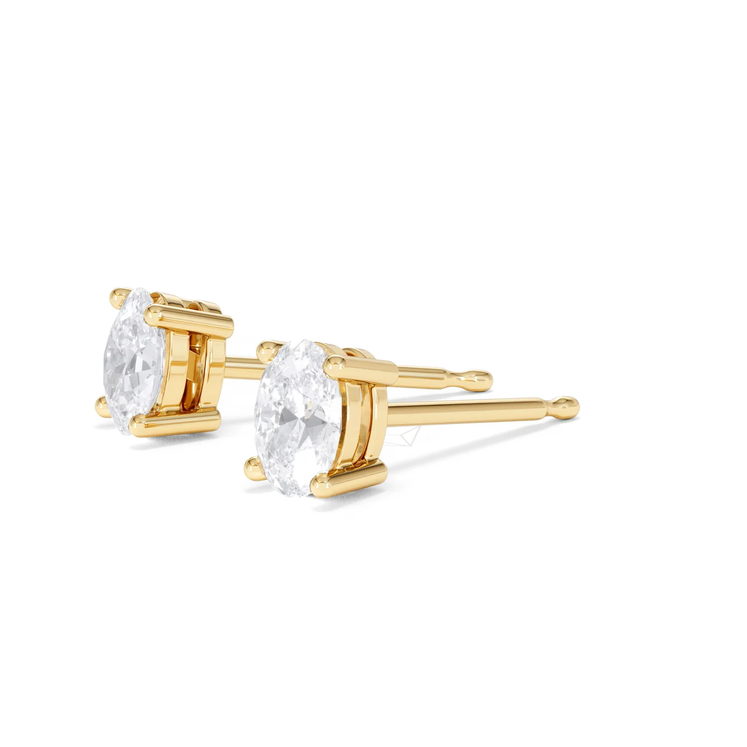 Naomi Oval Cut Lab Diamond Stud Earrings 1.00ct H/SI in 9K Gold - Image 78