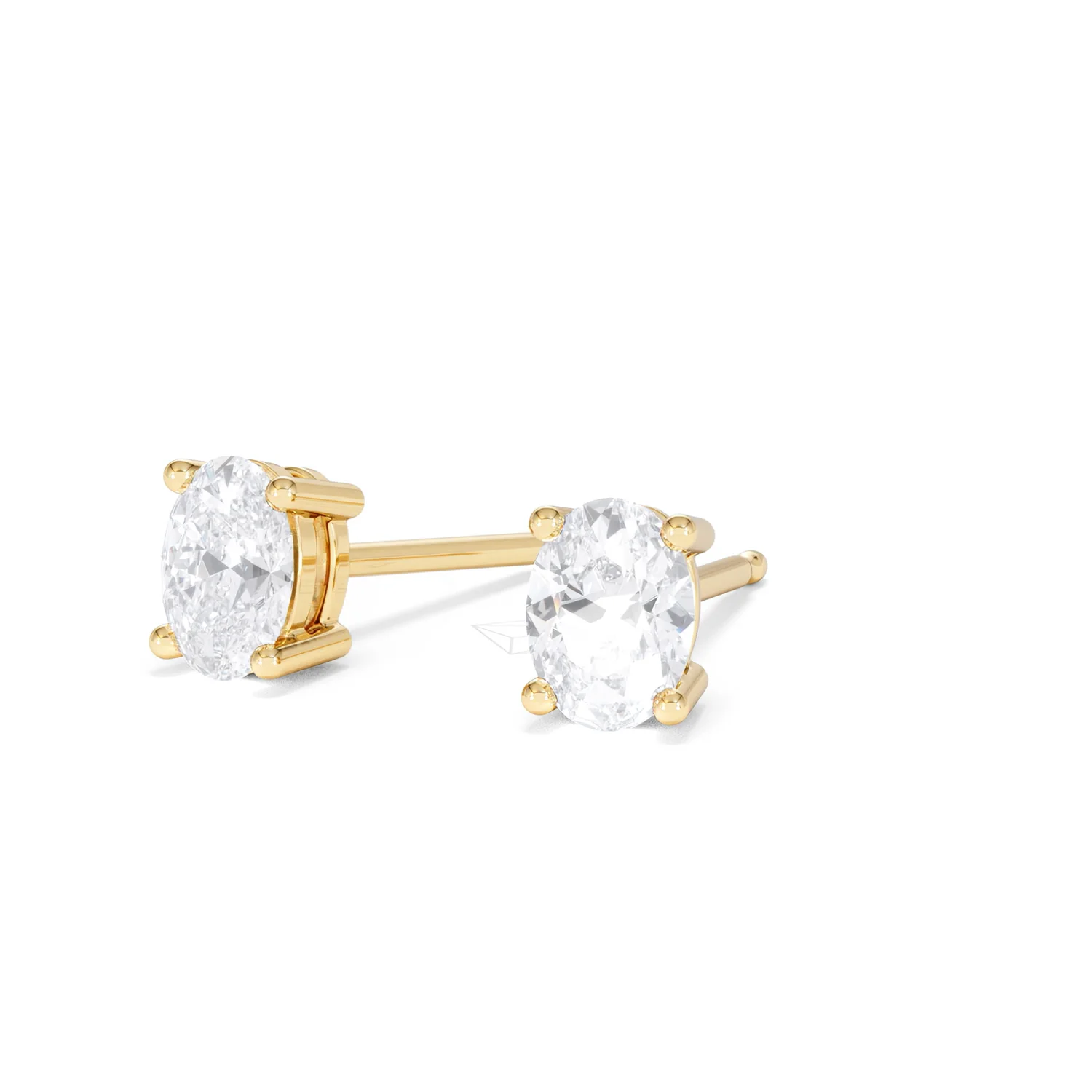 Naomi Oval Cut Lab Diamond Stud Earrings 1.00ct H/SI in 9K Gold - Image 84