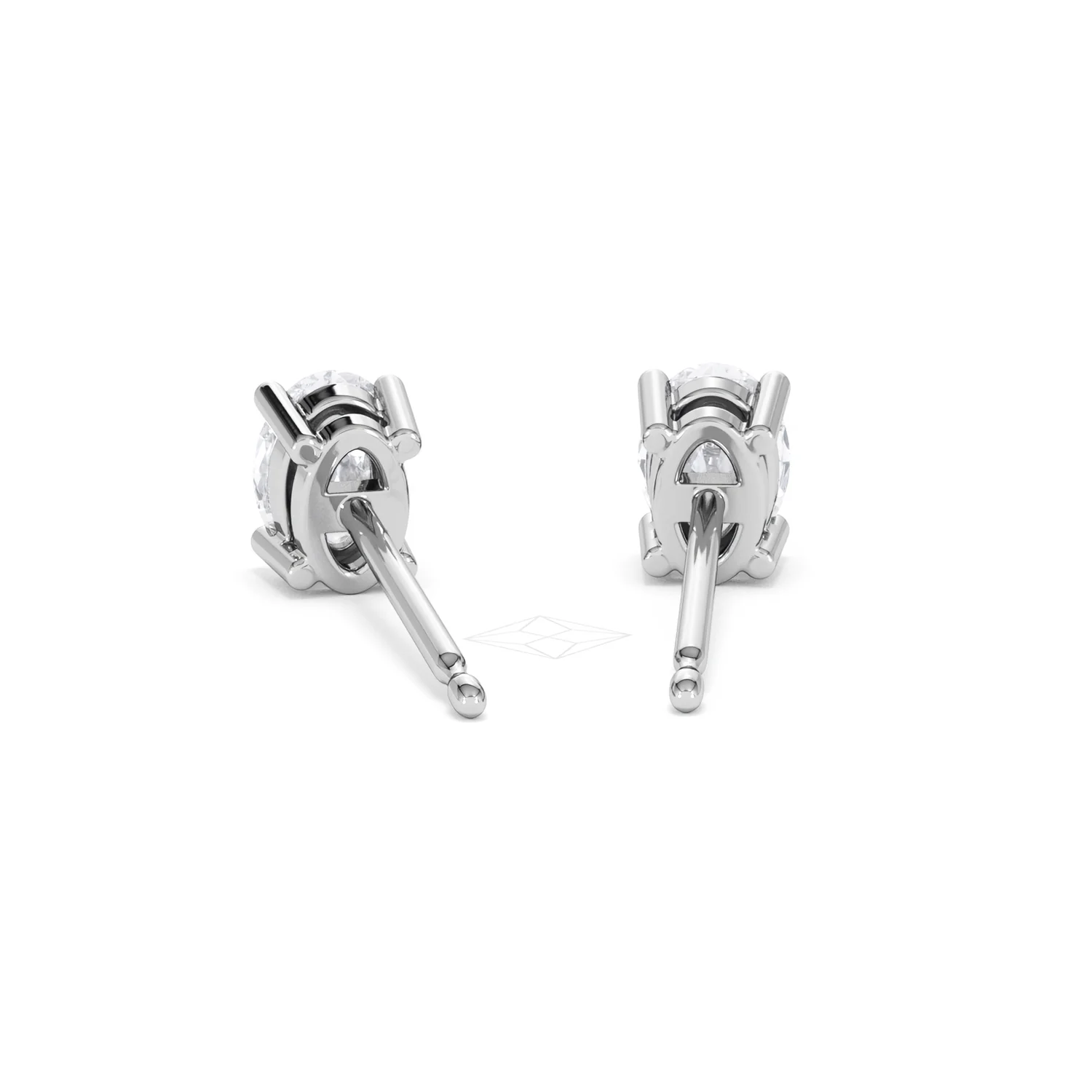 Naomi Oval Cut Lab Diamond Stud Earrings 1.00ct H/SI in 9K White Gold - Image 51