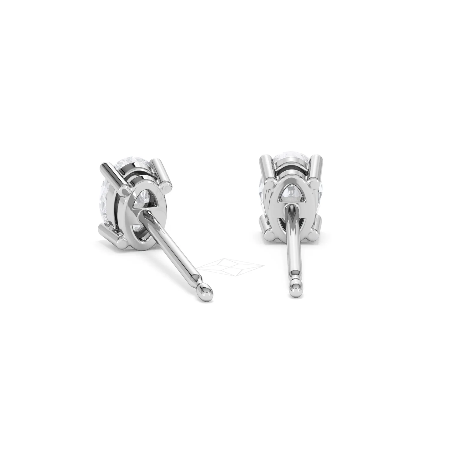Naomi Oval Cut Lab Diamond Stud Earrings 1.00ct H/SI in 9K White Gold - Image 52