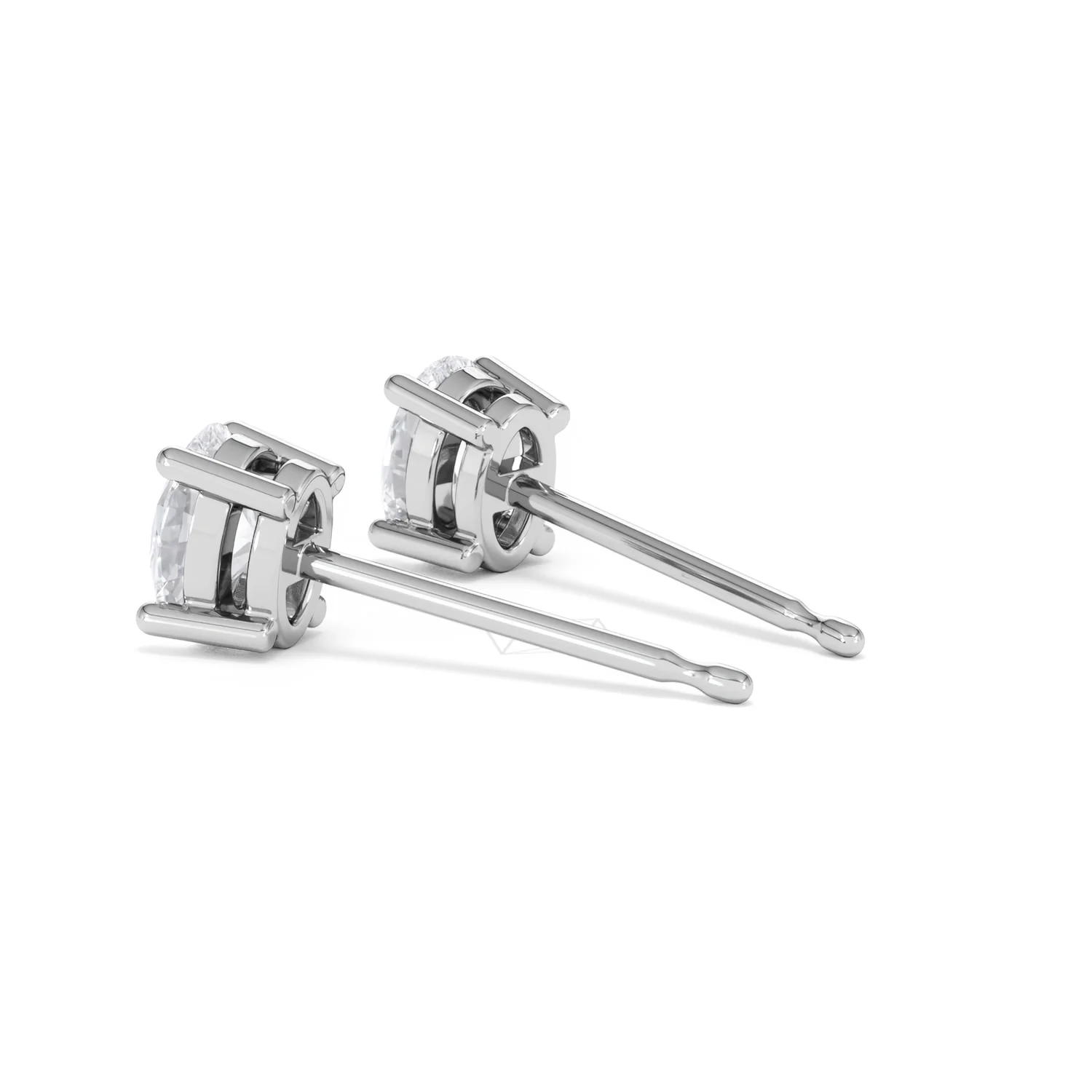 Naomi Oval Cut Lab Diamond Stud Earrings 1.00ct H/SI in 9K White Gold - Image 62