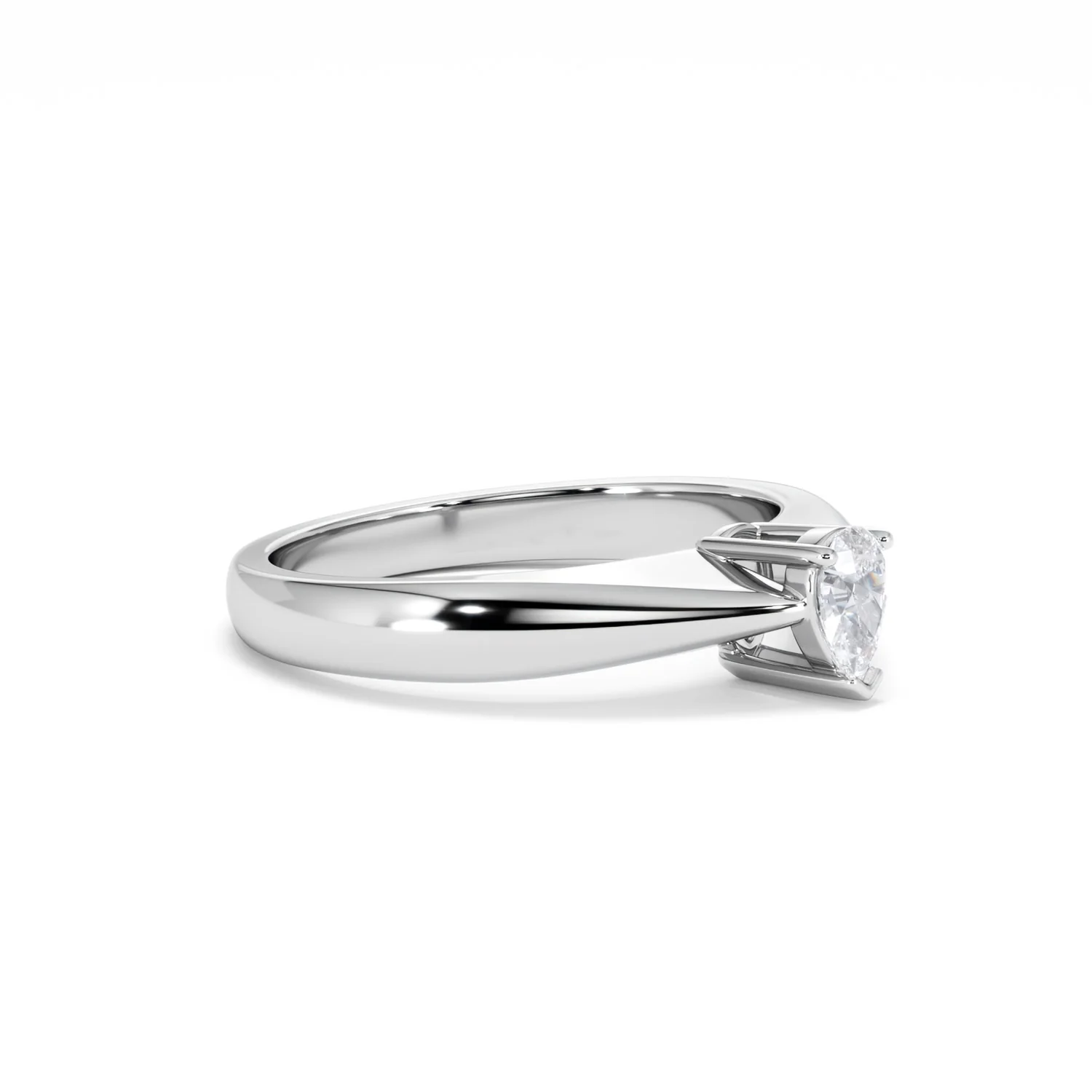 Naomi Pear Cut Lab Diamond Engagement Ring 0.33ct H/SI in 925 Silver - Image 21