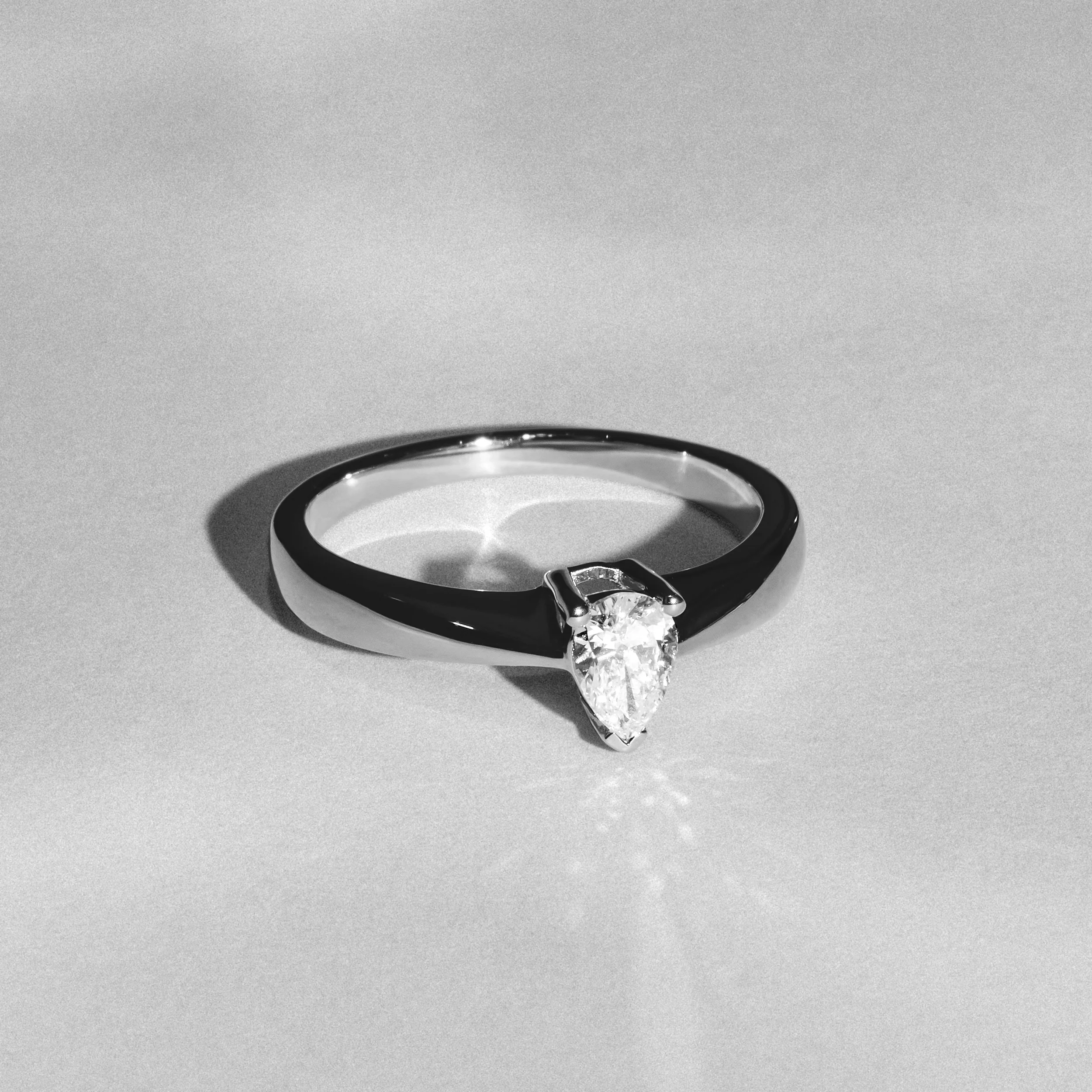 Naomi Pear Cut Lab Diamond Engagement Ring 0.33ct H/SI in 925 Silver - Image 6