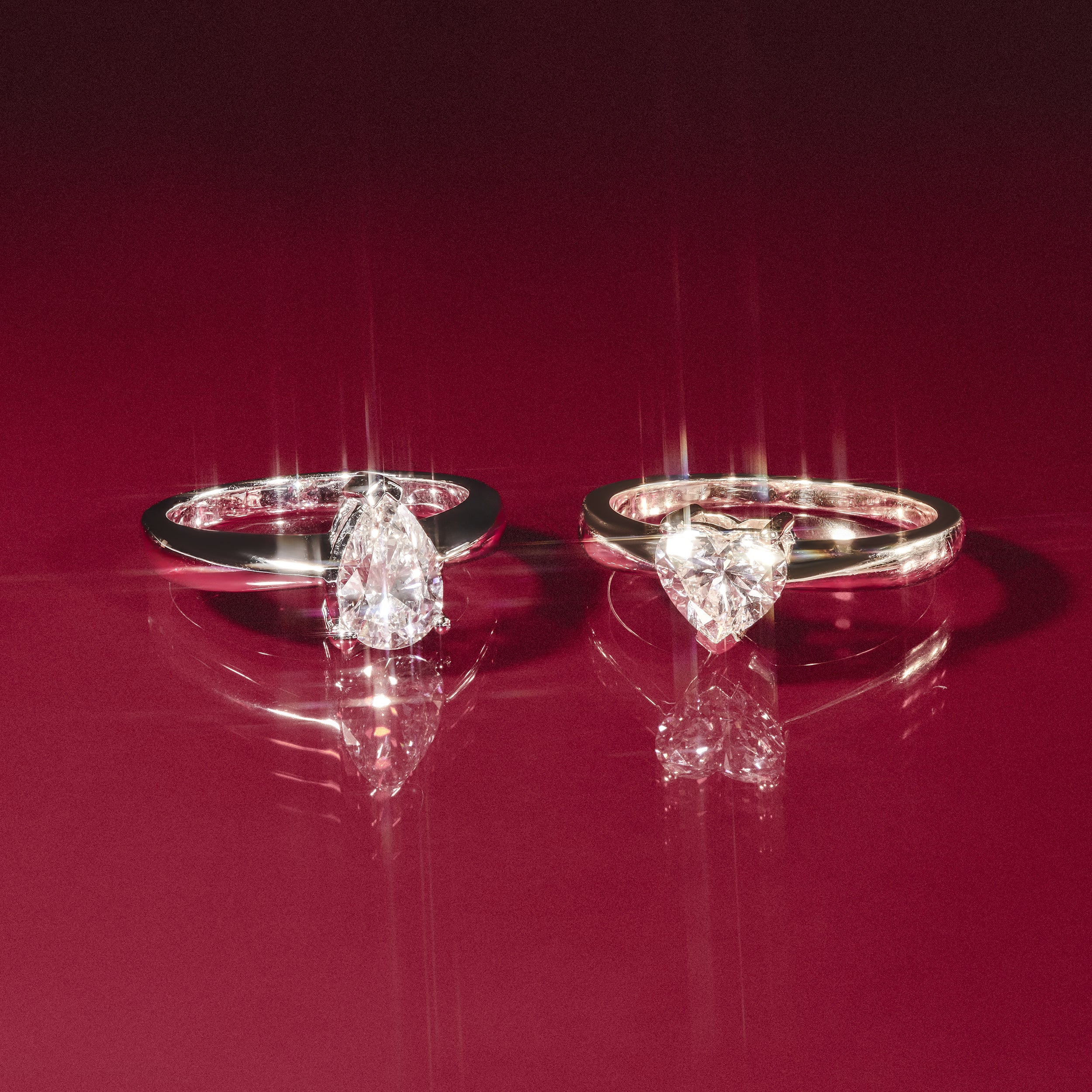 Naomi Pear Cut Lab Diamond Engagement Ring 0.33ct H/SI in 925 Silver - Image 8