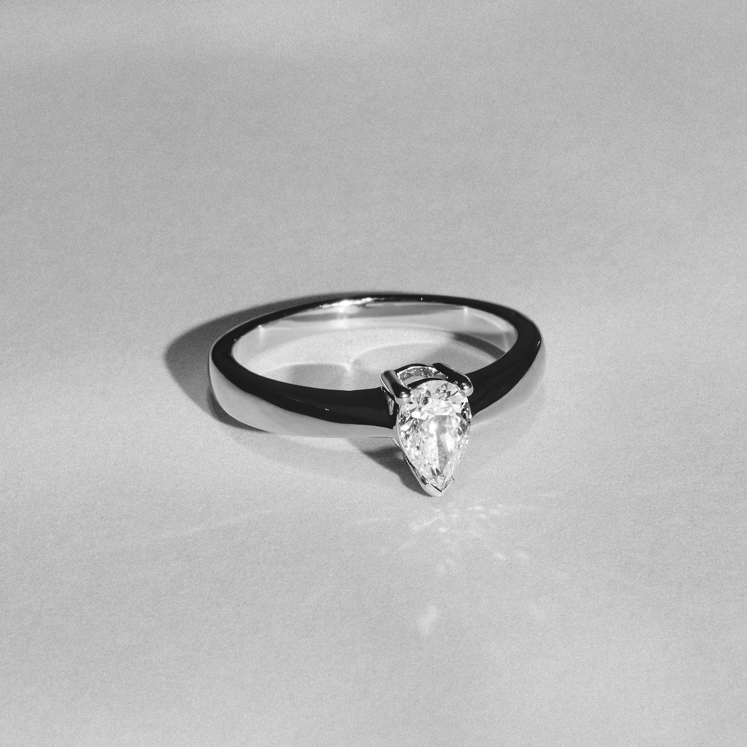 Naomi Pear Cut Lab Diamond Engagement Ring 0.50ct H/SI in 9k White Gold - Image 6