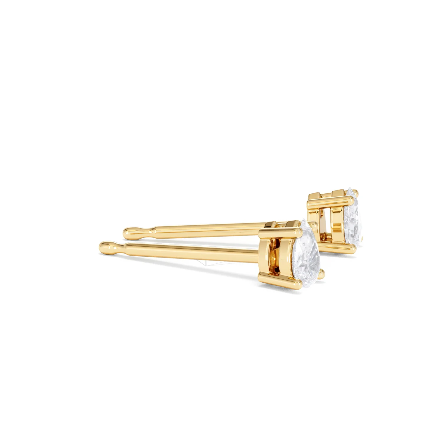 Naomi Pear Cut Lab Diamond Stud Earrings 0.30ct H/SI in 18k Gold Vermeil - Image 25