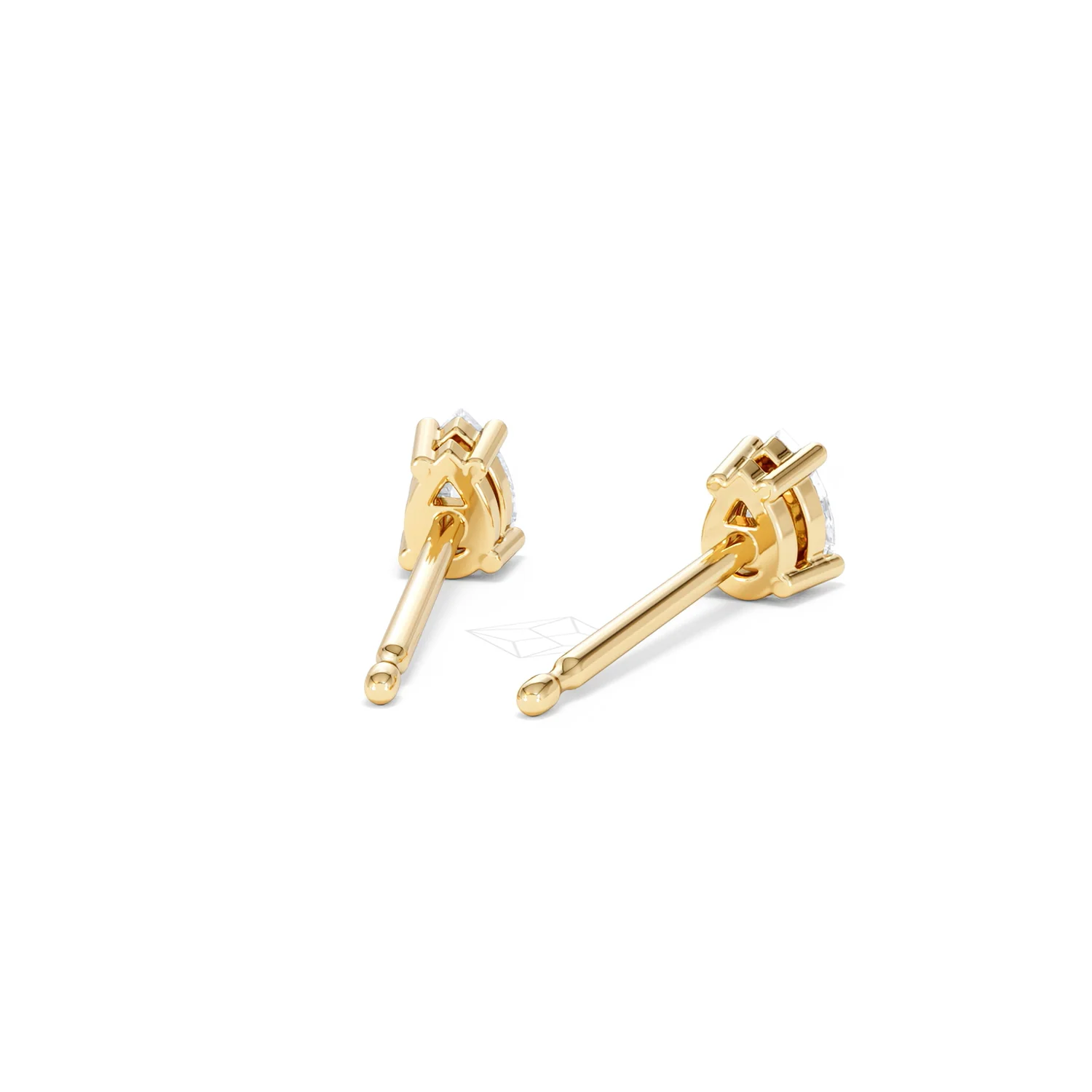 Naomi Pear Cut Lab Diamond Stud Earrings 0.30ct H/SI in 18k Gold Vermeil - Image 46