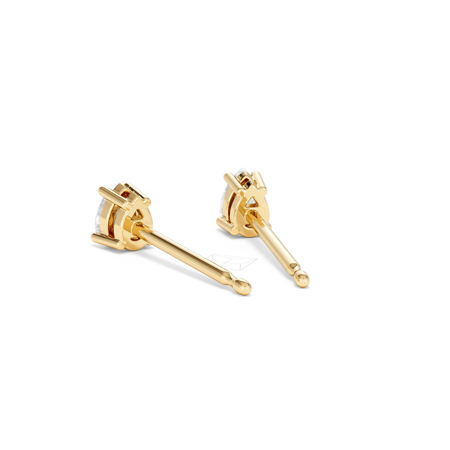 Naomi Pear Cut Lab Diamond Stud Earrings 0.30ct H/SI in 18k Gold Vermeil - Image 55