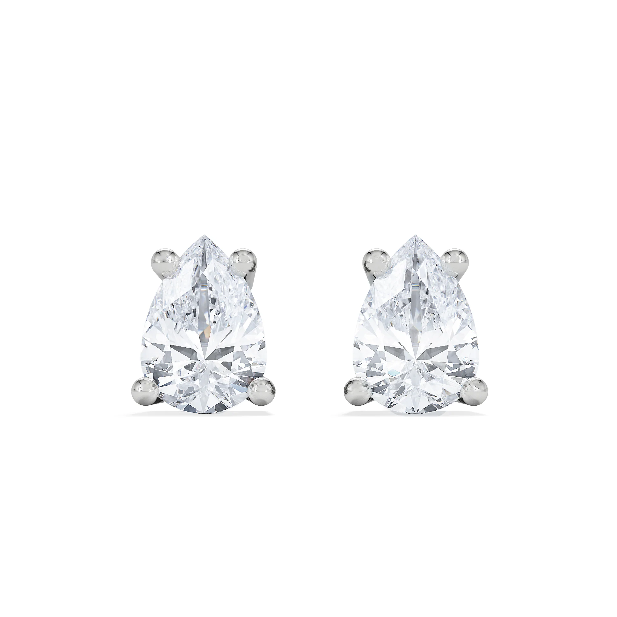 Naomi Pear Cut Lab Diamond Stud Earrings 0.30ct H/SI in 925 Silver