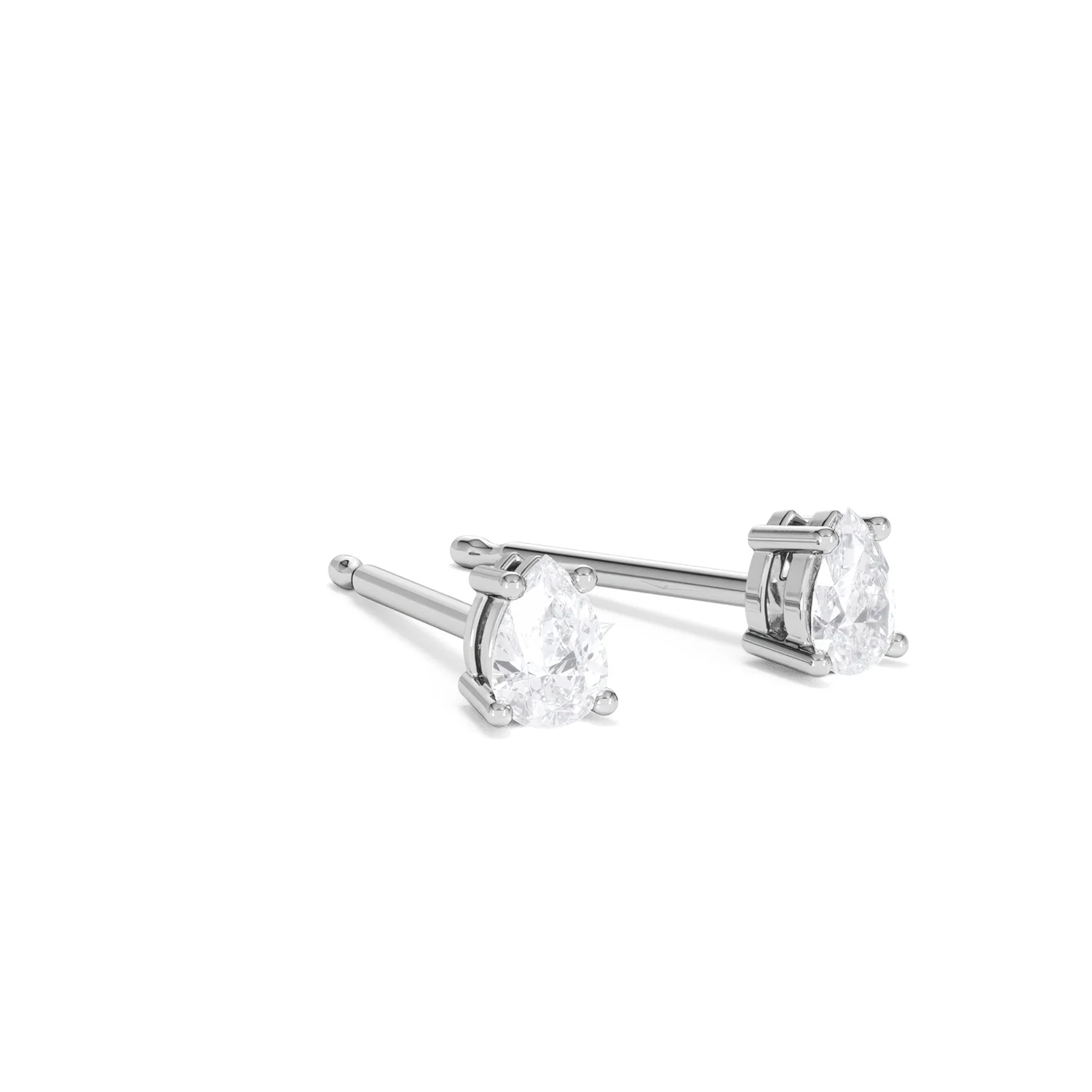 Naomi Pear Cut Lab Diamond Stud Earrings 0.30ct H/SI in 925 Silver - Image 17