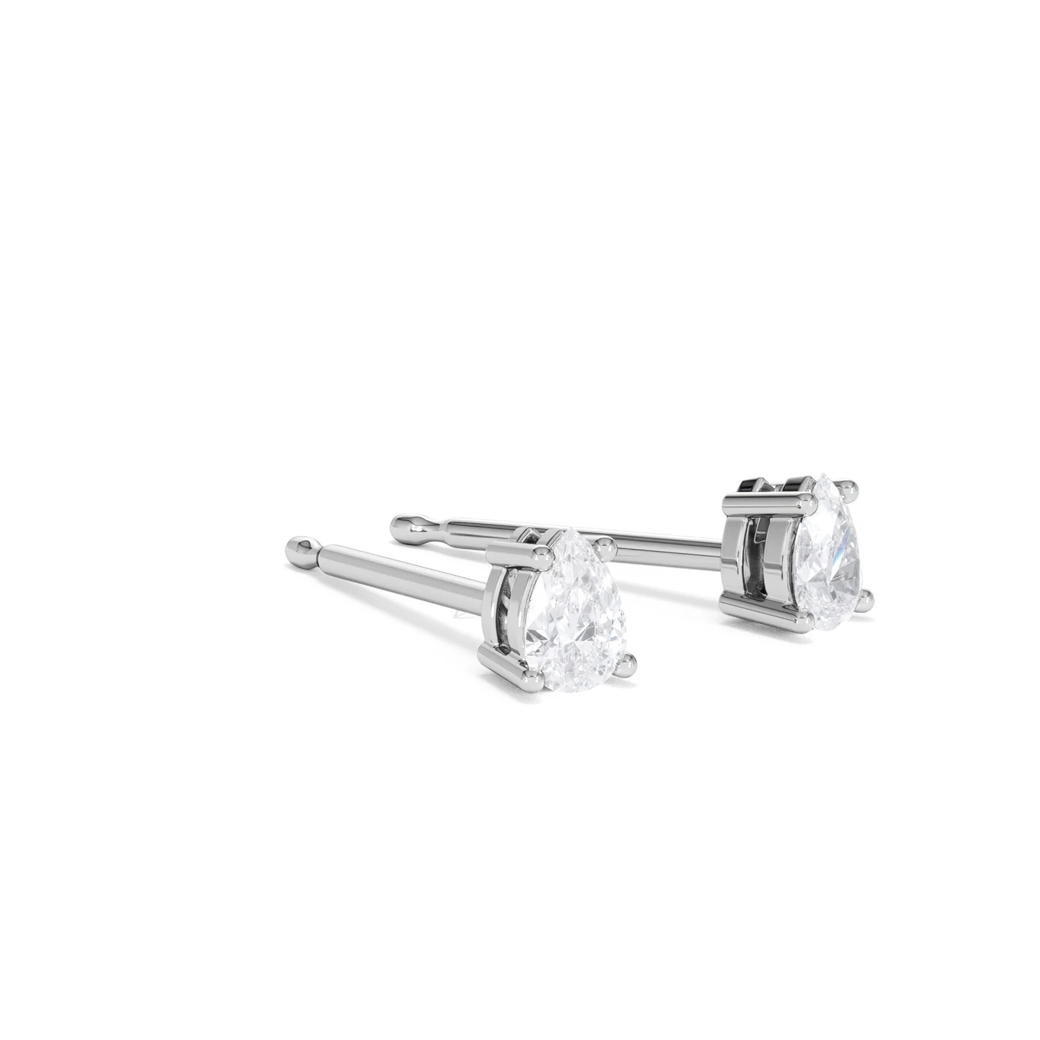 Naomi Pear Cut Lab Diamond Stud Earrings 0.30ct H/SI in 925 Silver - Image 19