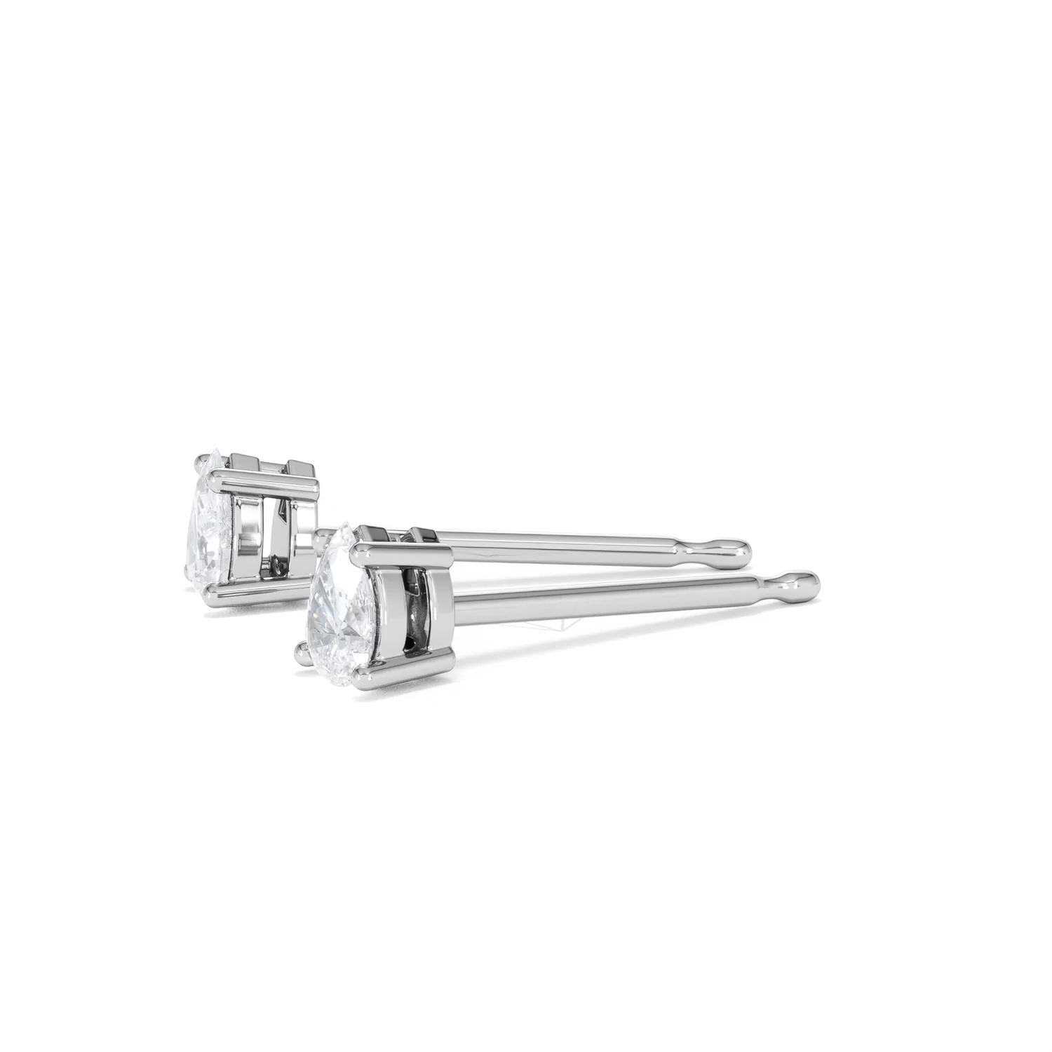 Naomi Pear Cut Lab Diamond Stud Earrings 0.30ct H/SI in 925 Silver - Image 75