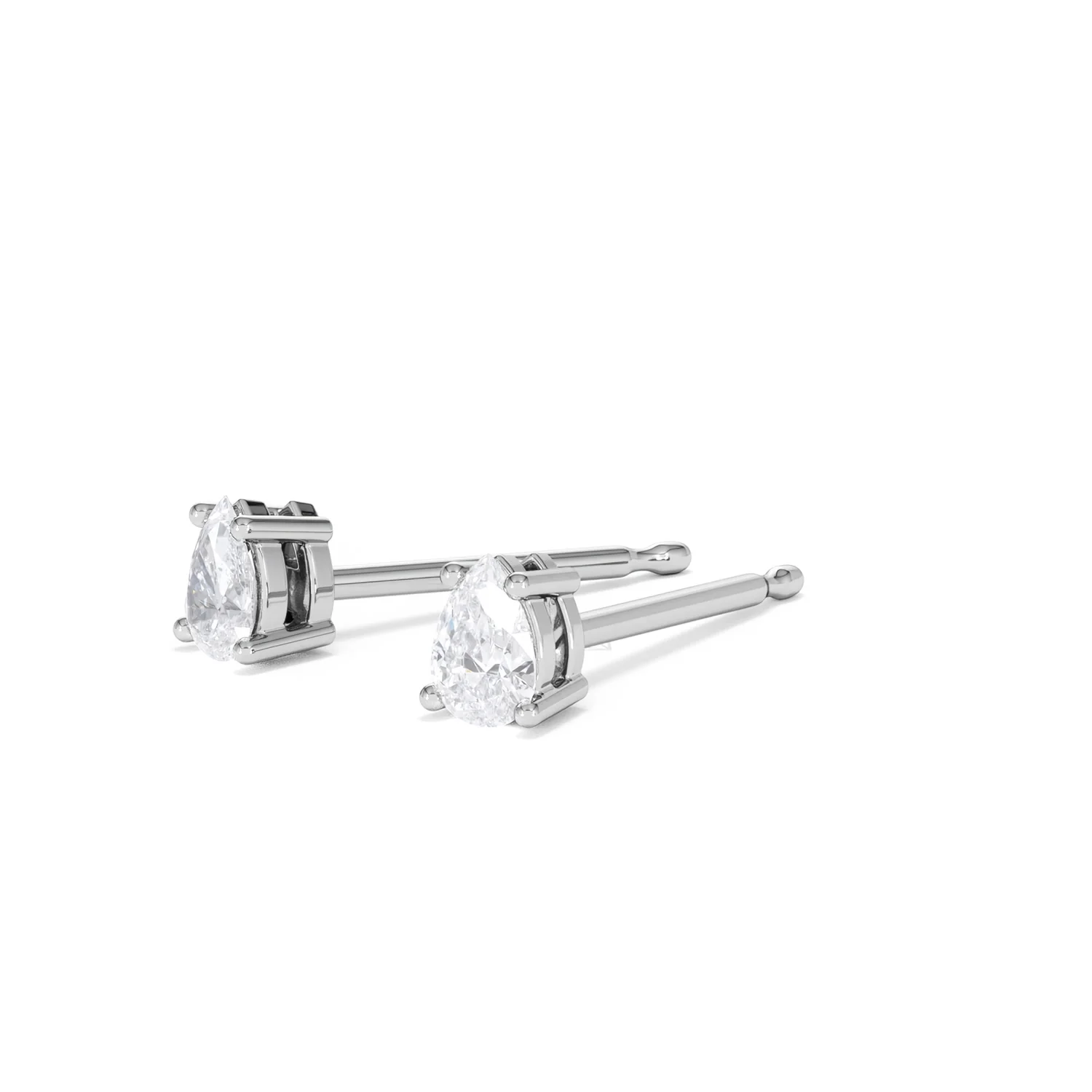 Naomi Pear Cut Lab Diamond Stud Earrings 0.30ct H/SI in 925 Silver - Image 80