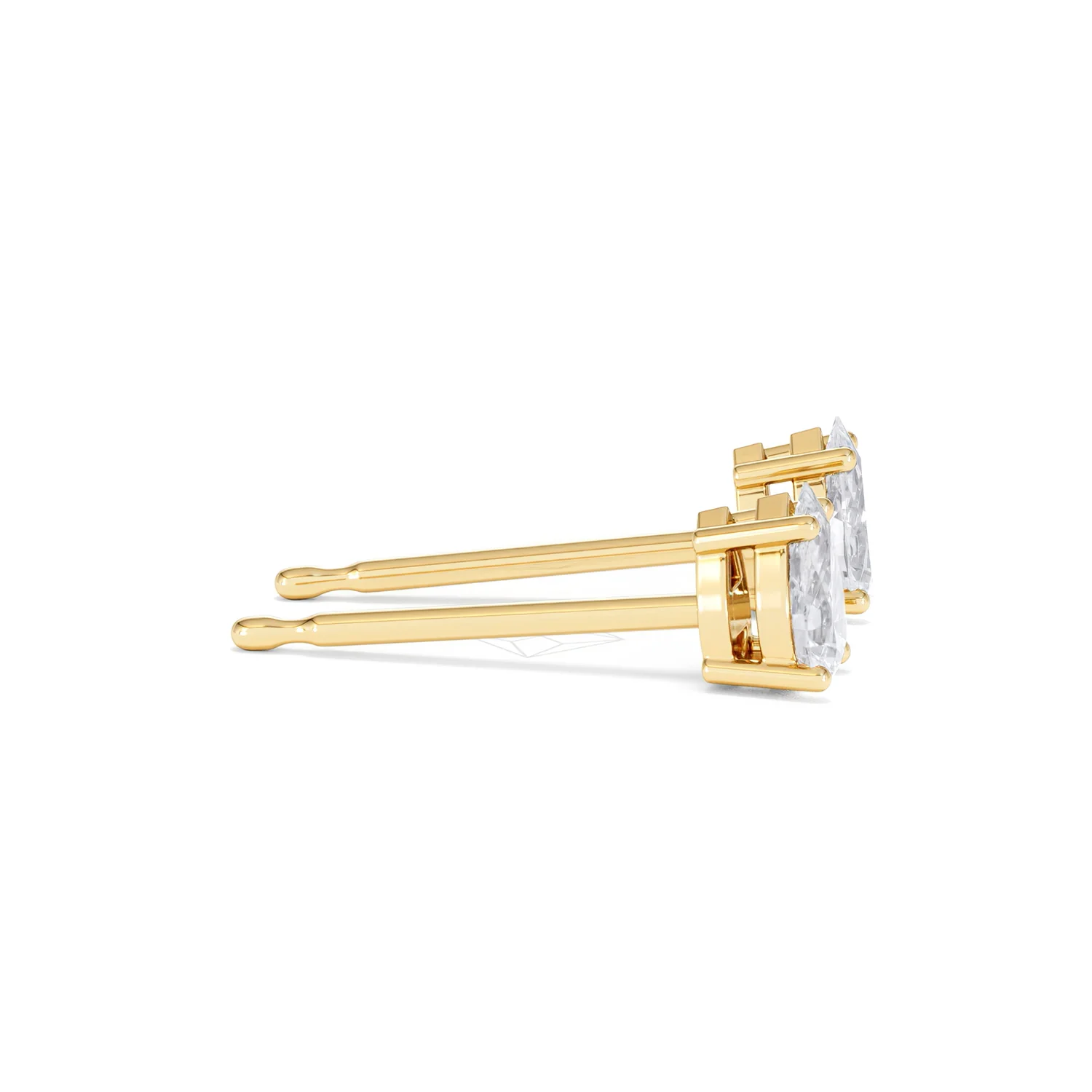 Naomi Pear Cut Lab Diamond Stud Earrings 0.50ct H/SI in 9K Gold - Image 28