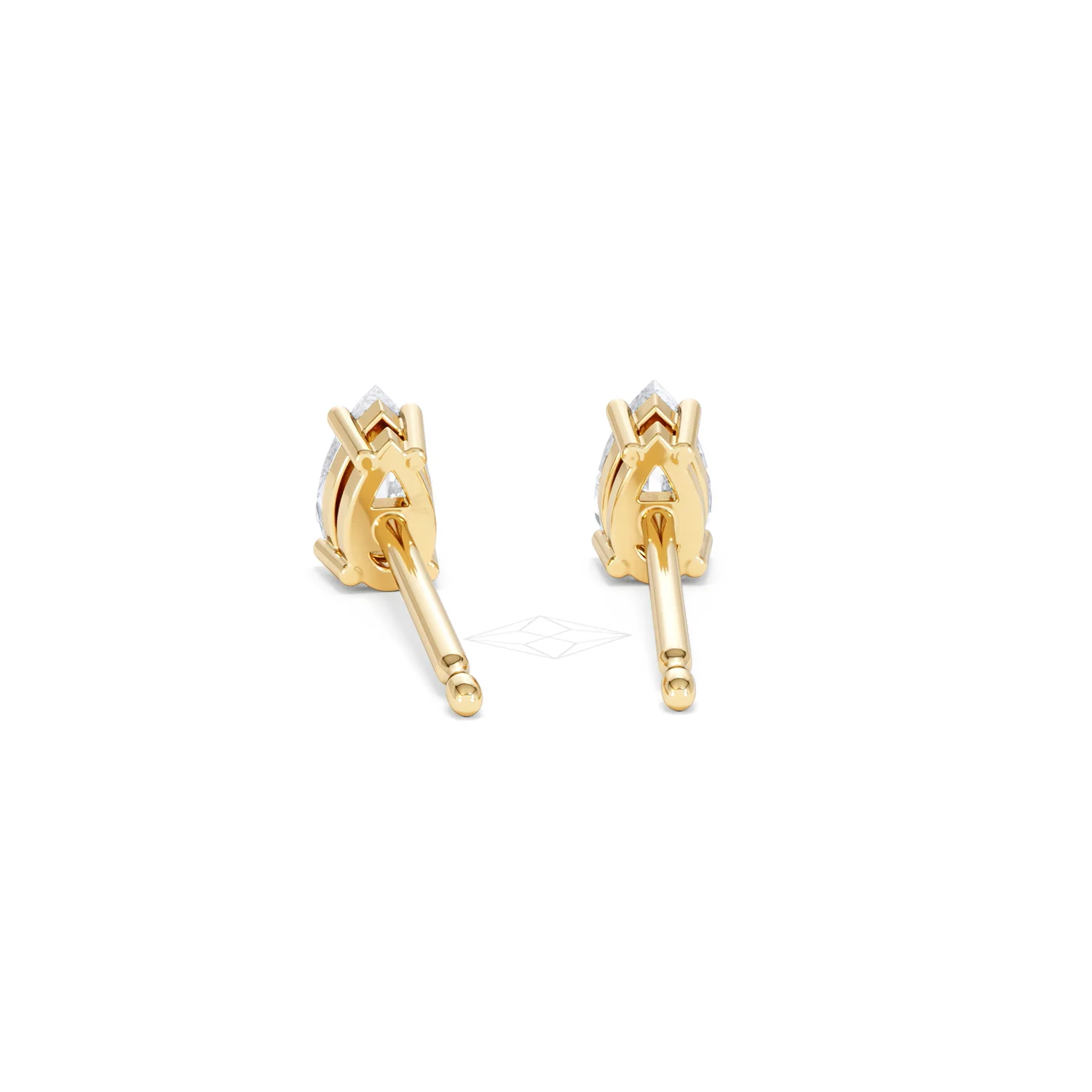 Naomi Pear Cut Lab Diamond Stud Earrings 0.50ct H/SI in 9K Gold - Image 51