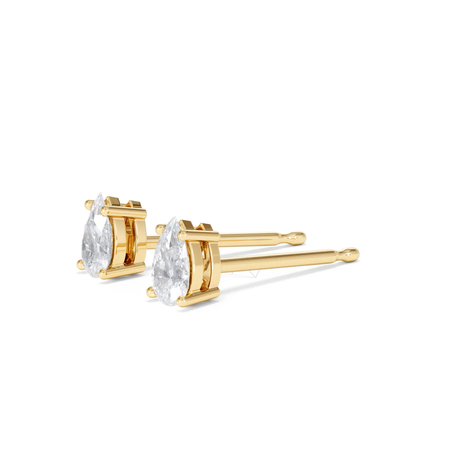 Naomi Pear Cut Lab Diamond Stud Earrings 0.50ct H/SI in 9K Gold - Image 78