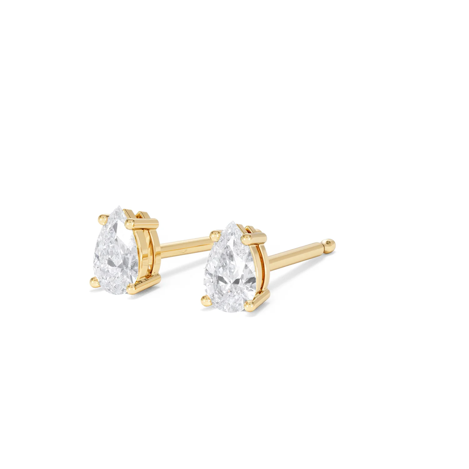Naomi Pear Cut Lab Diamond Stud Earrings 0.50ct H/SI in 9K Gold - Image 83